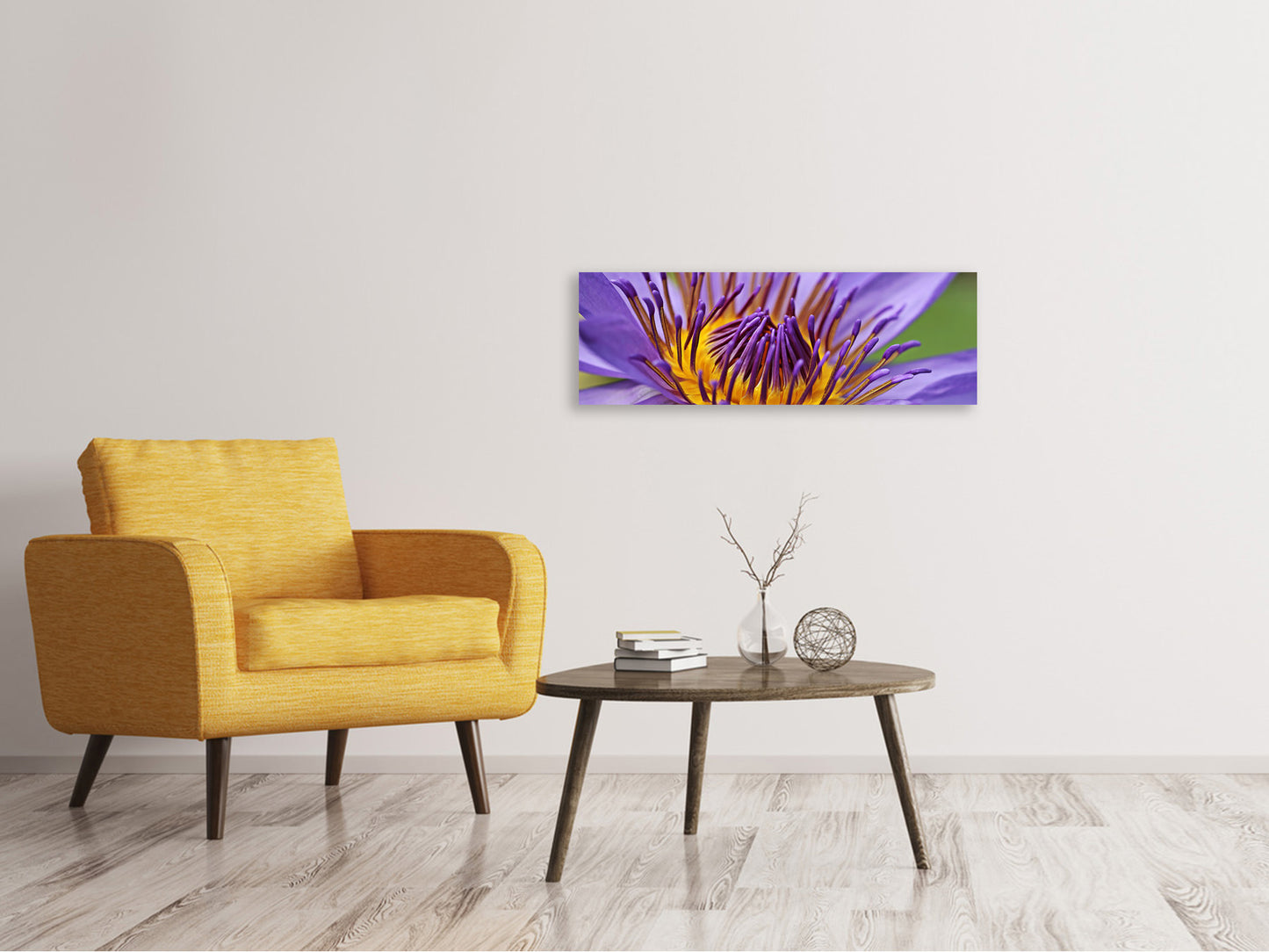 Leinwandbild Panorama XXL Seerose in lila