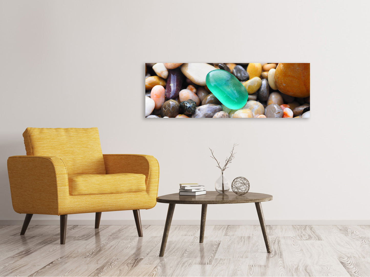 Leinwandbild Panorama Bunte Edelsteine XXL