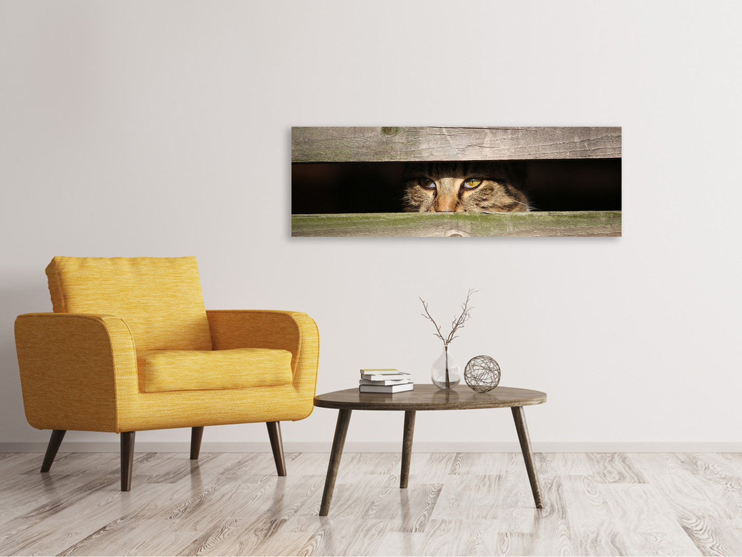 Leinwandbild Panorama Katze im Versteck