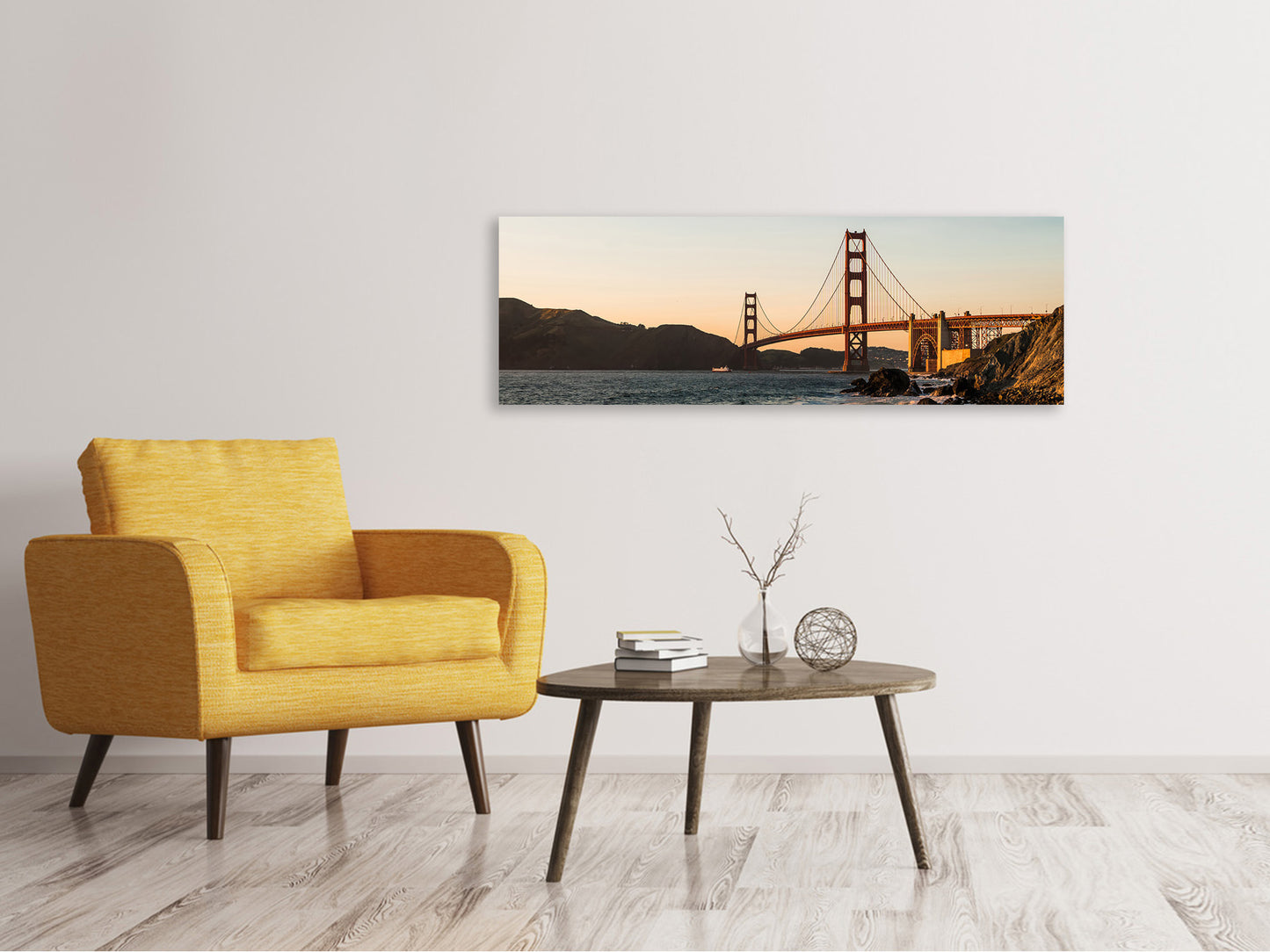 Leinwandbild Panorama An der Golden Gate Brücke