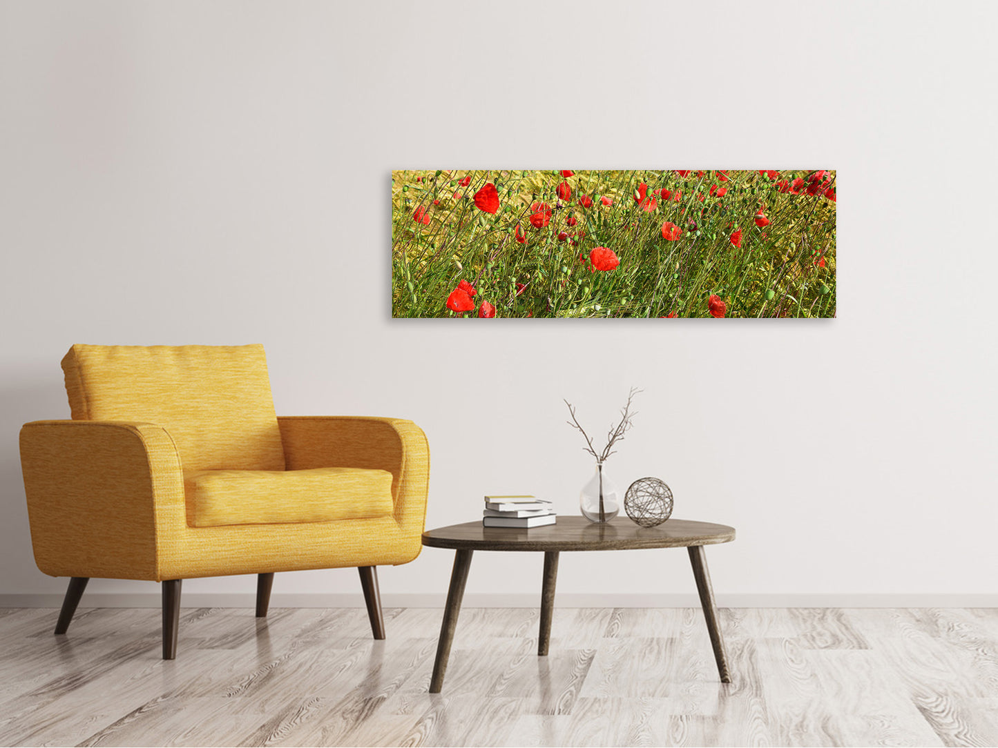 Leinwandbild Panorama Der Mohn im Wind
