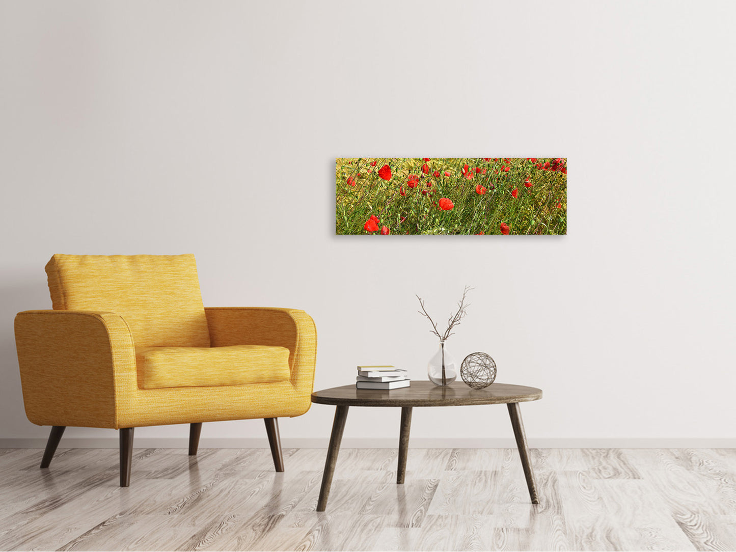 Leinwandbild Panorama Der Mohn im Wind