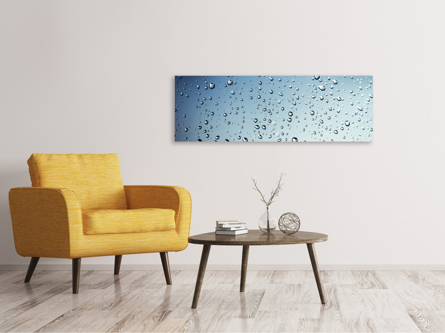 Leinwandbild Panorama Ein Wand aus Regen