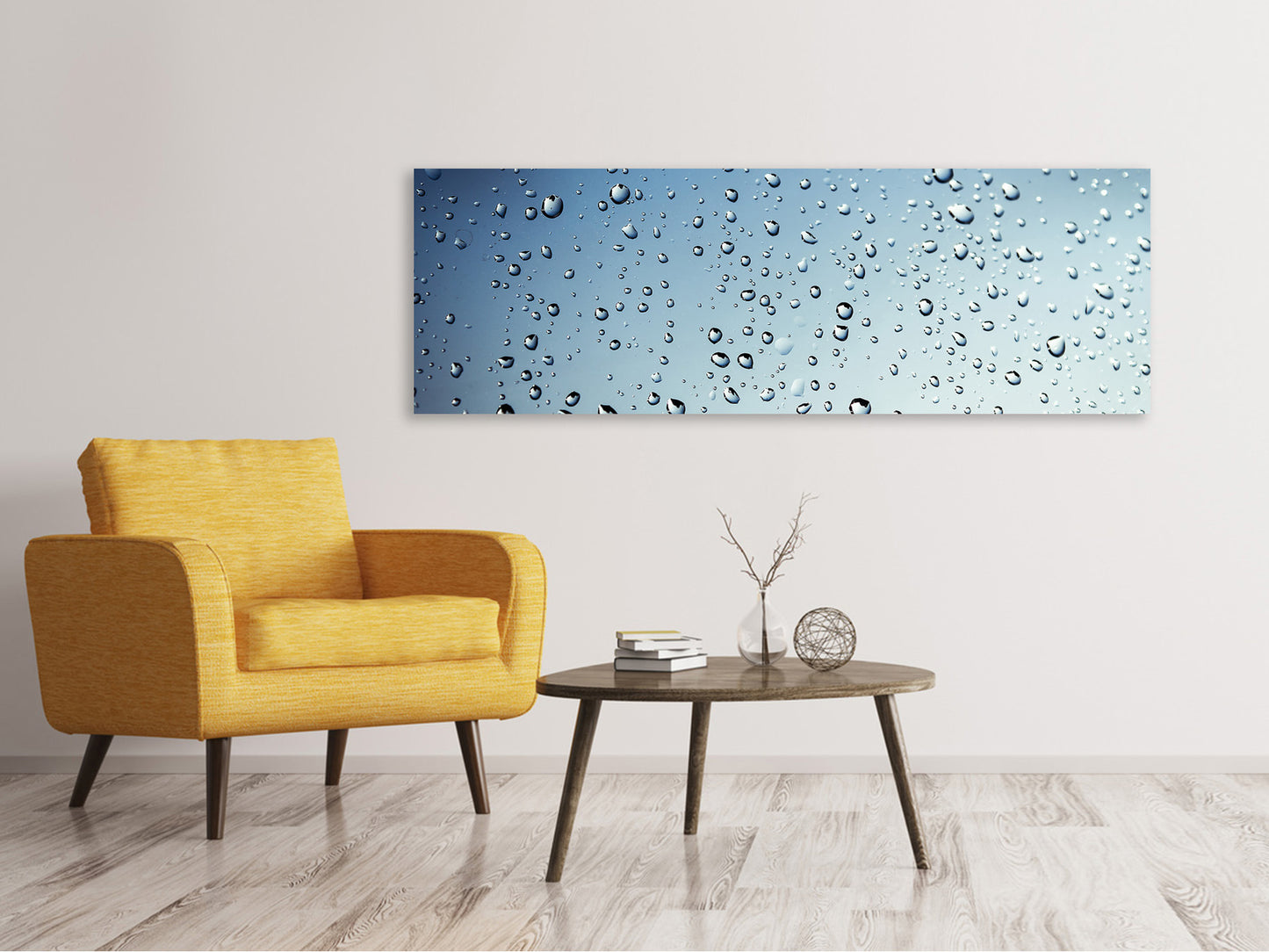 Leinwandbild Panorama Ein Wand aus Regen