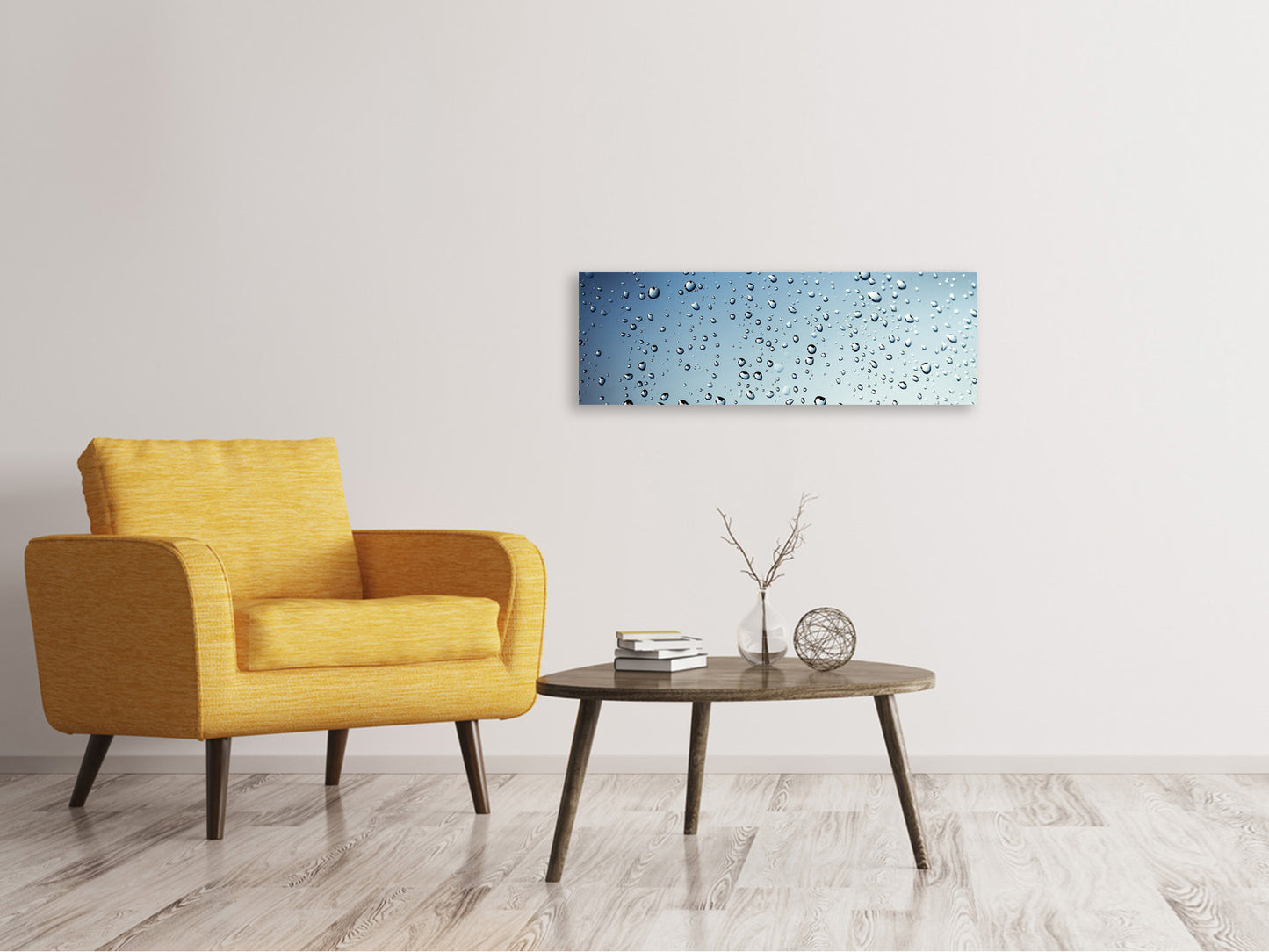 Leinwandbild Panorama Ein Wand aus Regen