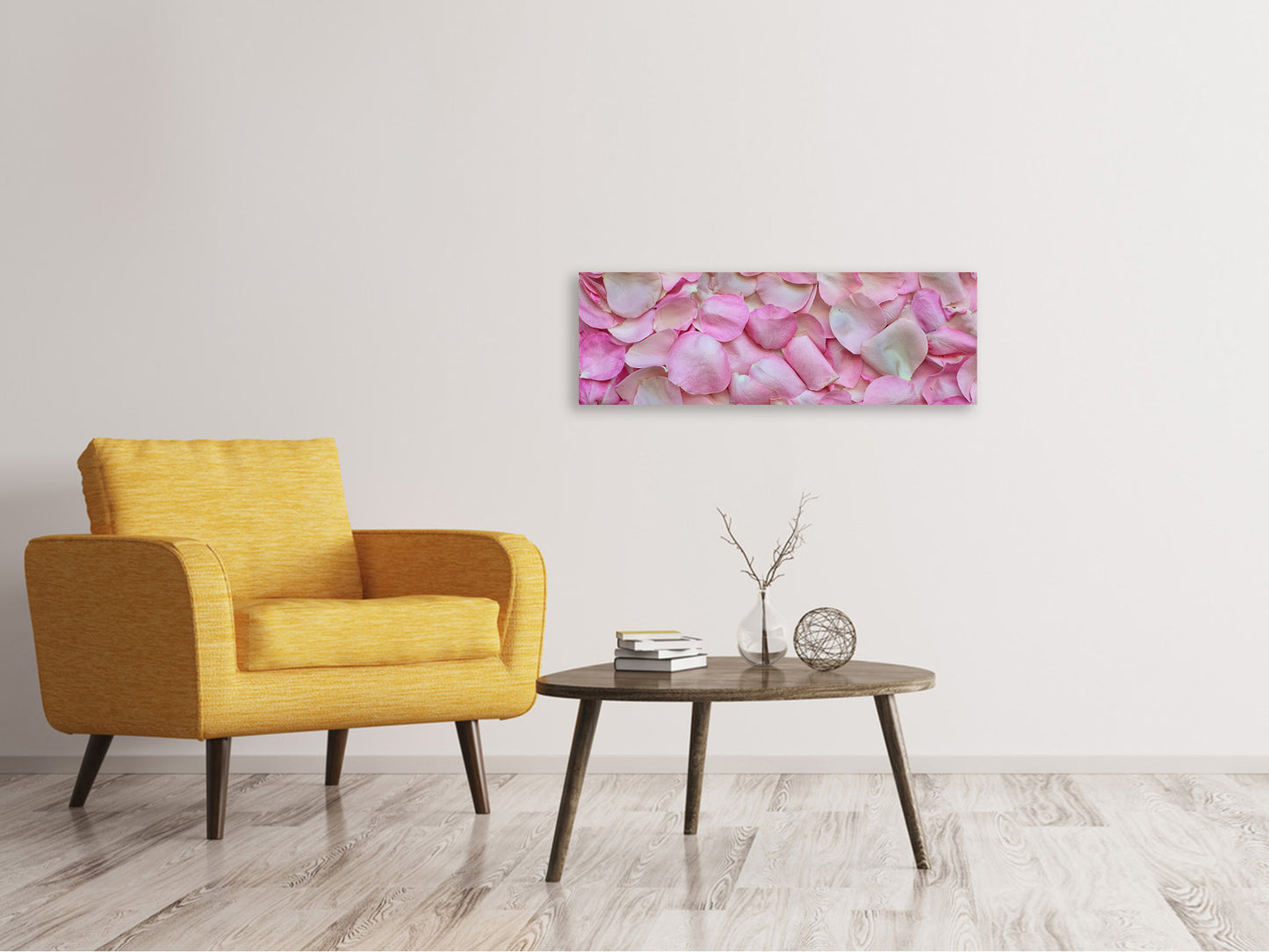 Leinwandbild Panorama Rosenblüten in rosa