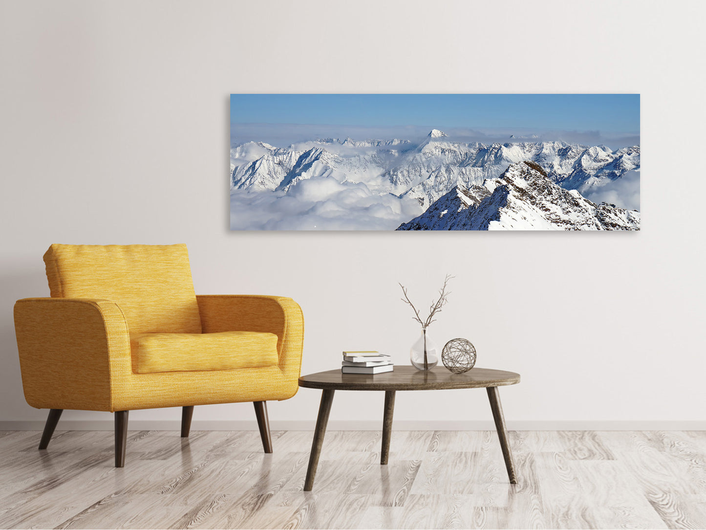 Leinwandbild Panorama Fantastischer Ausblick auf die Gipfel