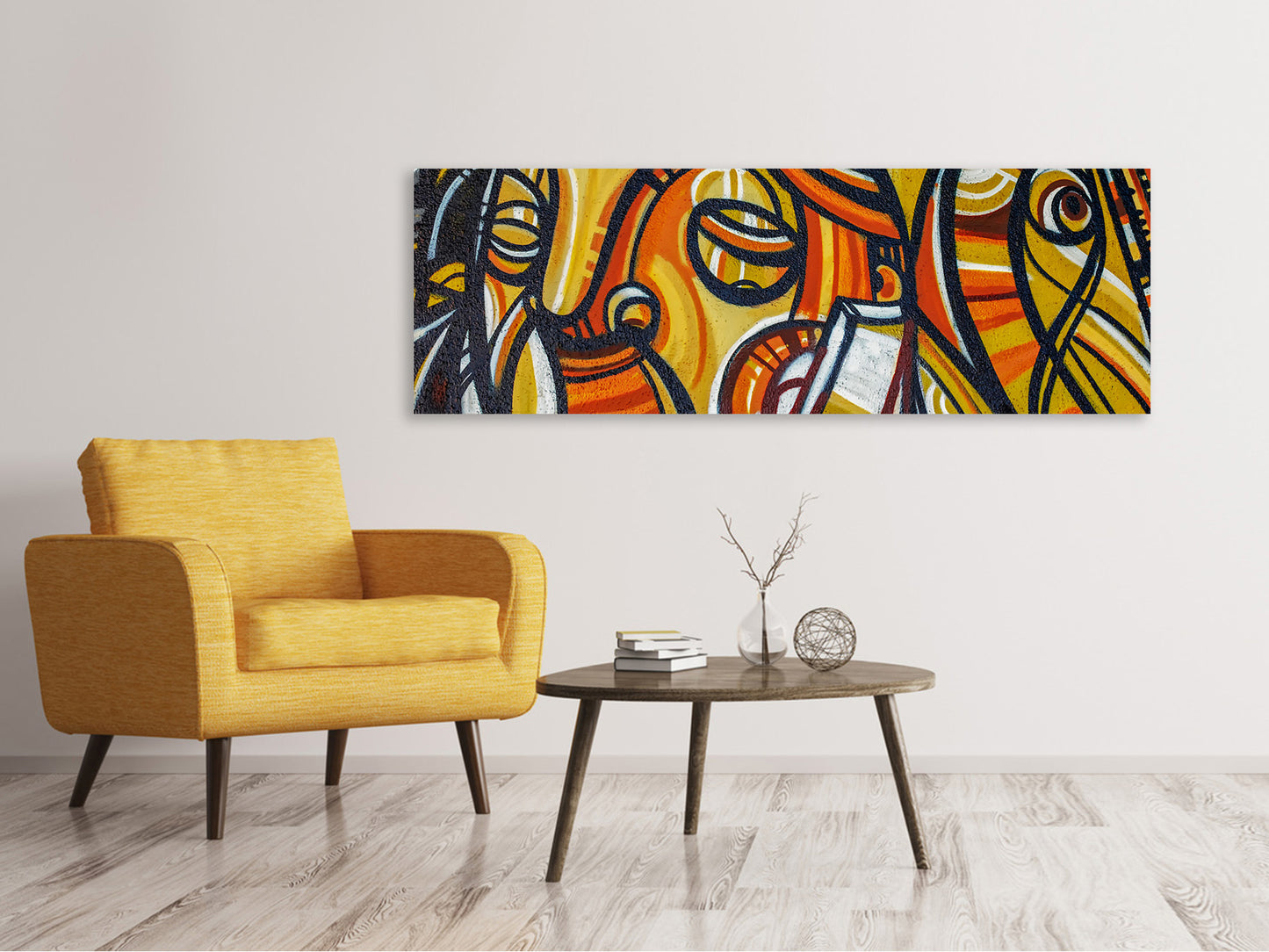 Leinwandbild Panorama Graffiti Fantasie
