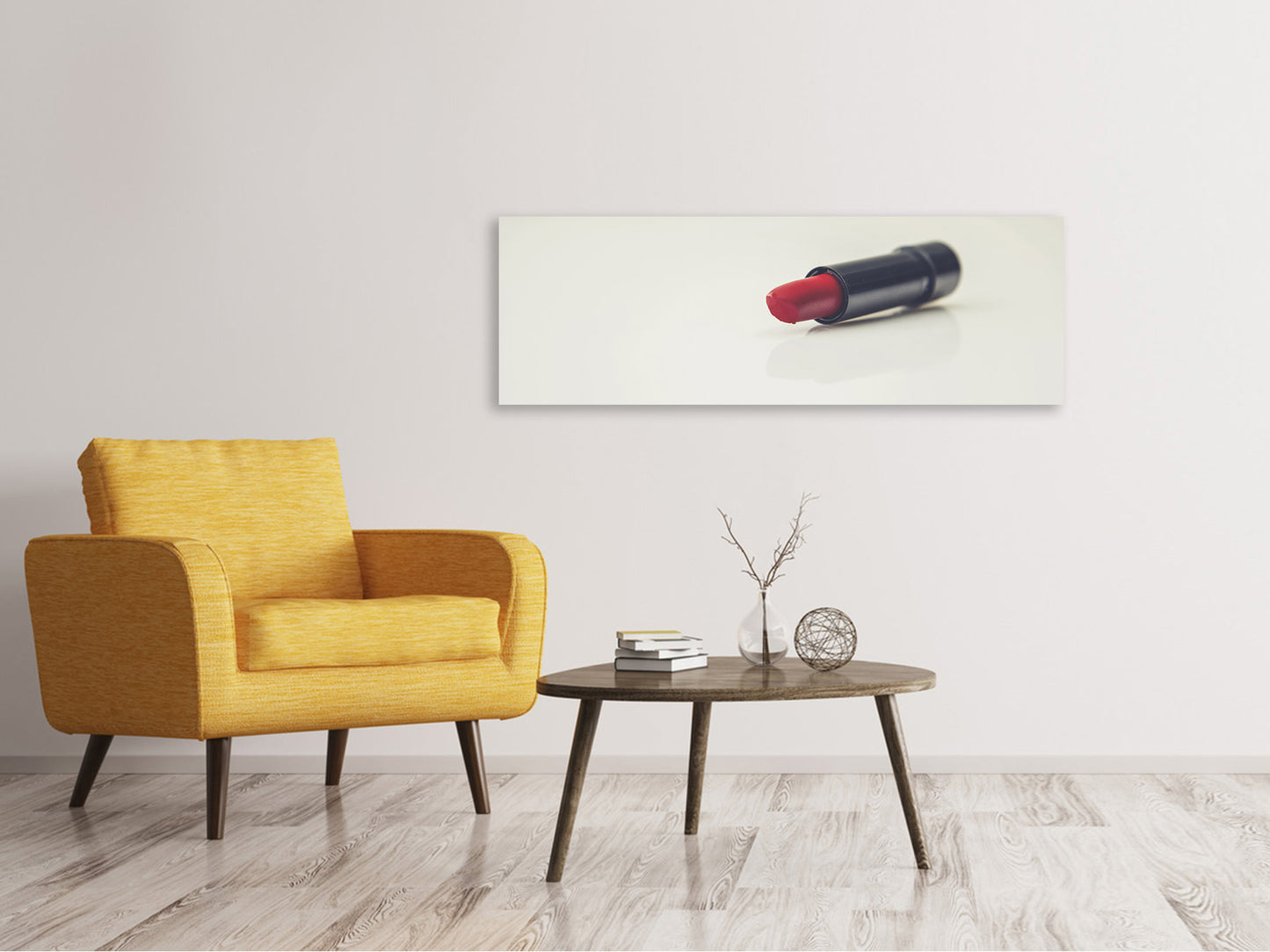 Leinwandbild Panorama Der Lippenstift