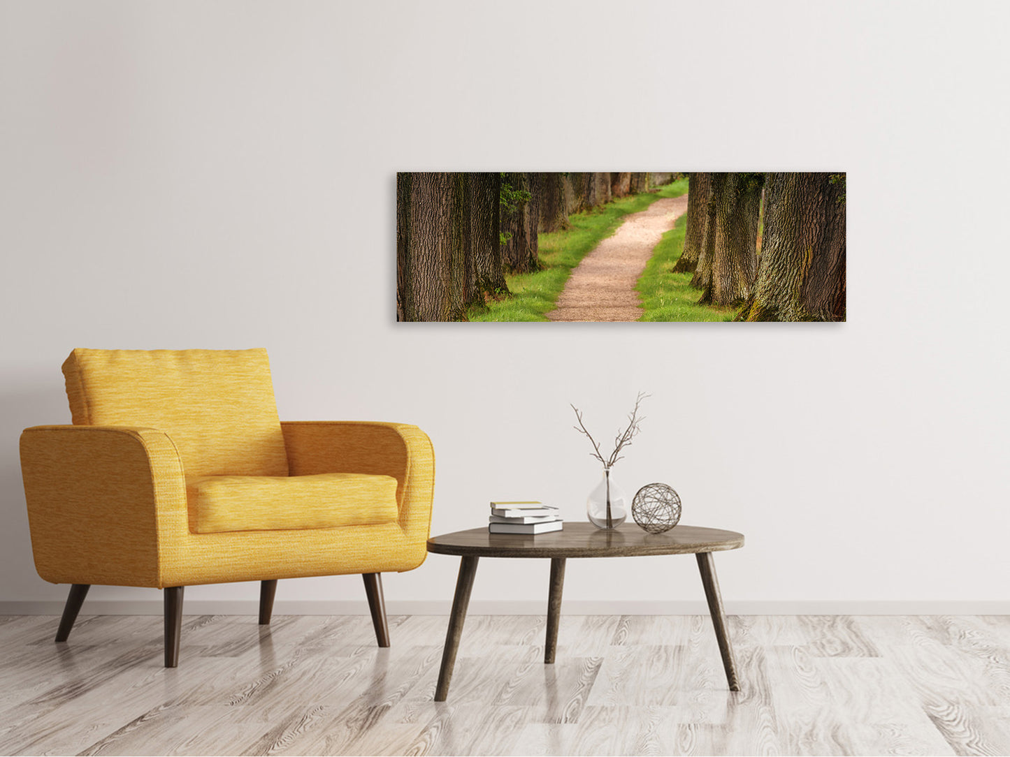 Leinwandbild Panorama Ein Weg im Wald
