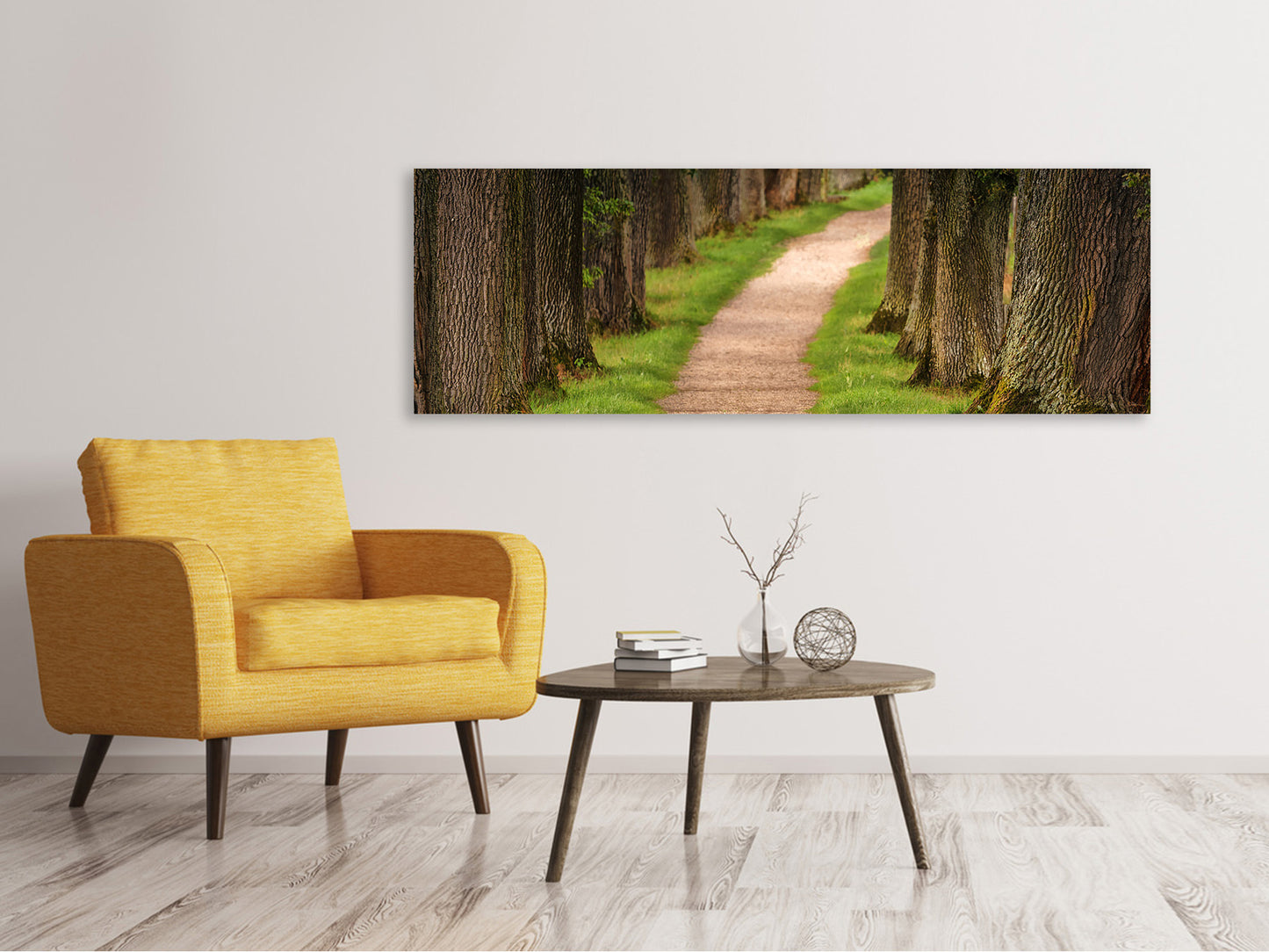 Leinwandbild Panorama Ein Weg im Wald