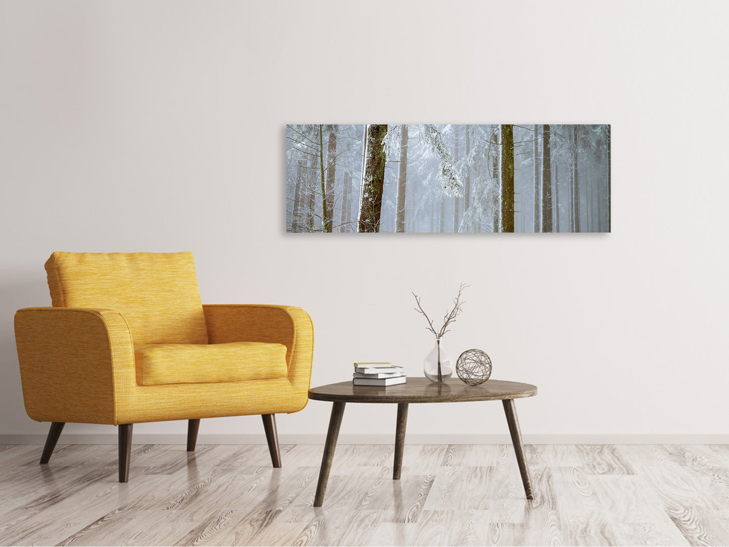 Leinwandbild Panorama Wald im Winter