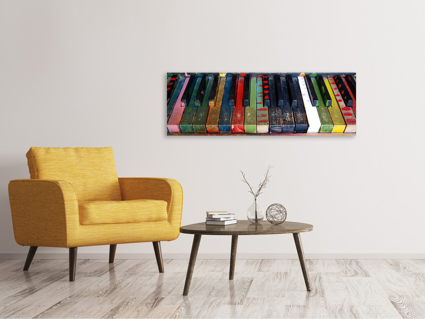 Leinwandbild Panorama Buntes Klavier