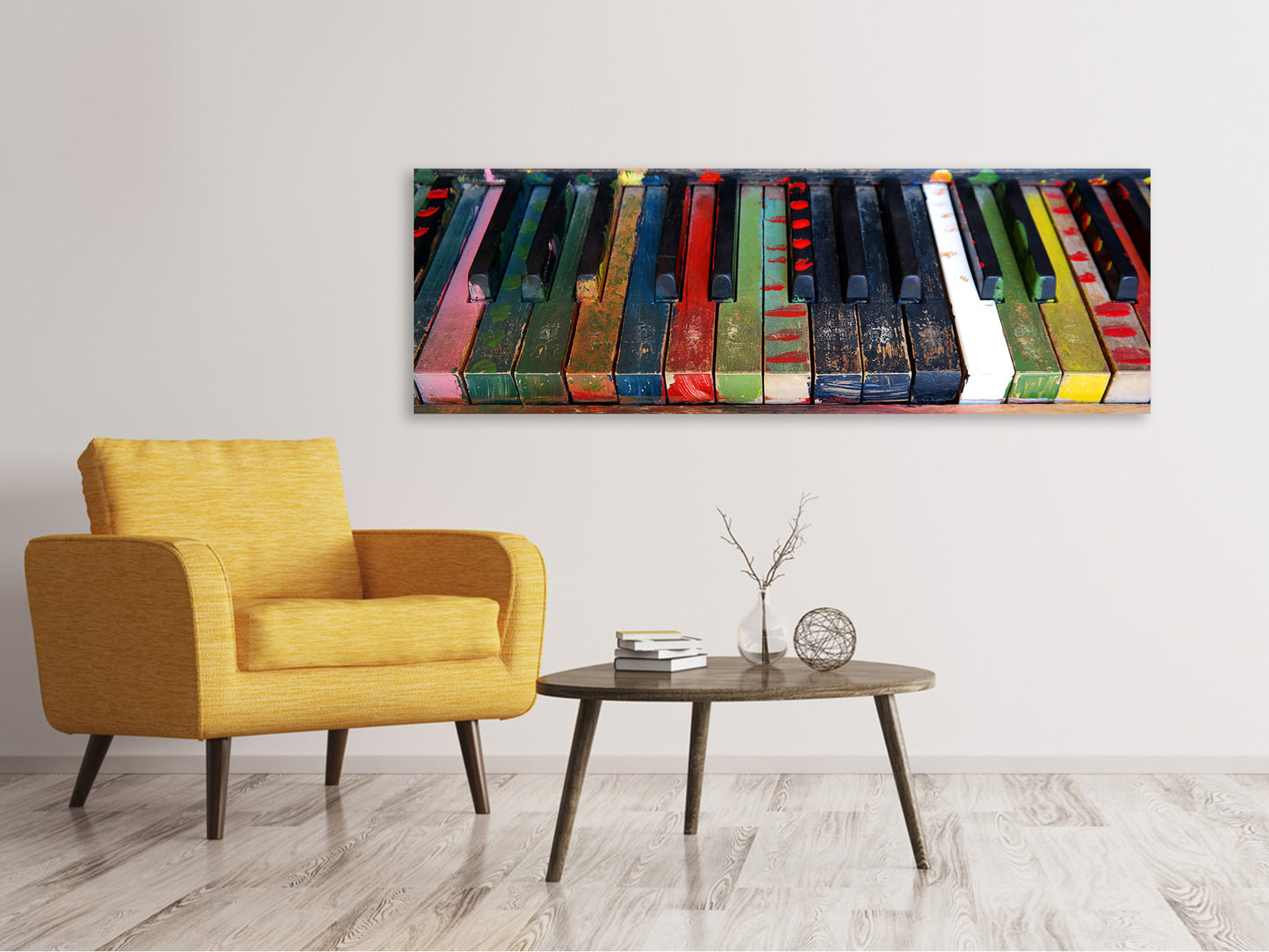 Leinwandbild Panorama Buntes Klavier