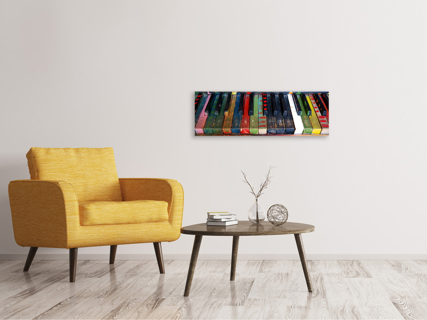 Leinwandbild Panorama Buntes Klavier