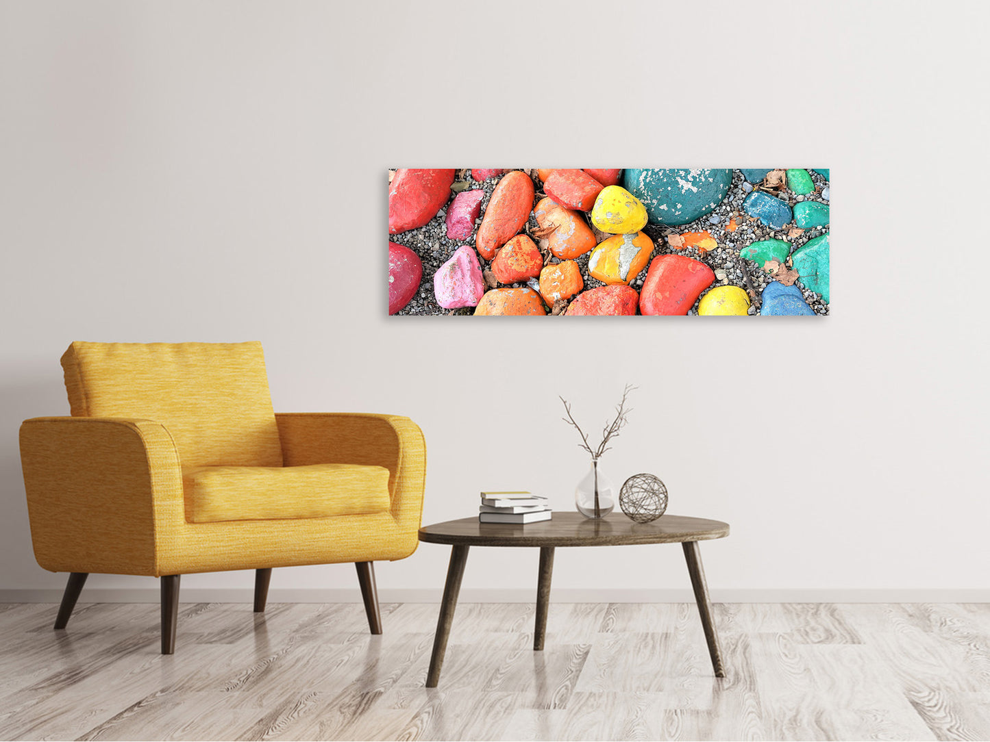 Leinwandbild Panorama Bunte Steine