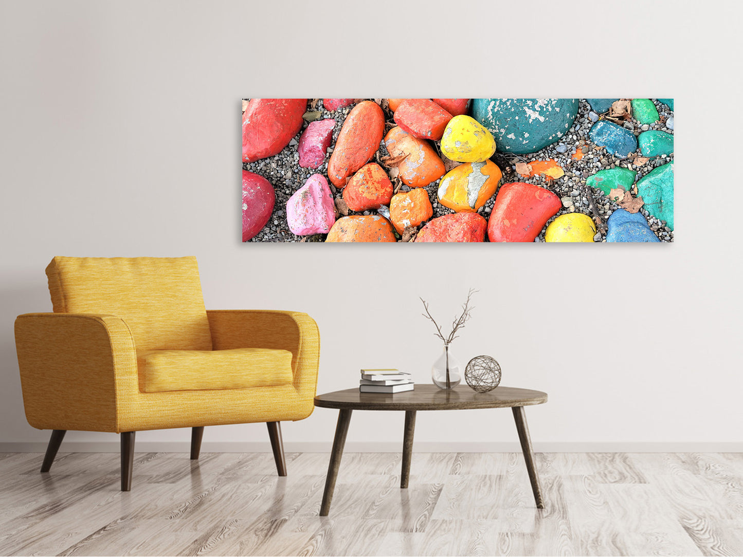 Leinwandbild Panorama Bunte Steine