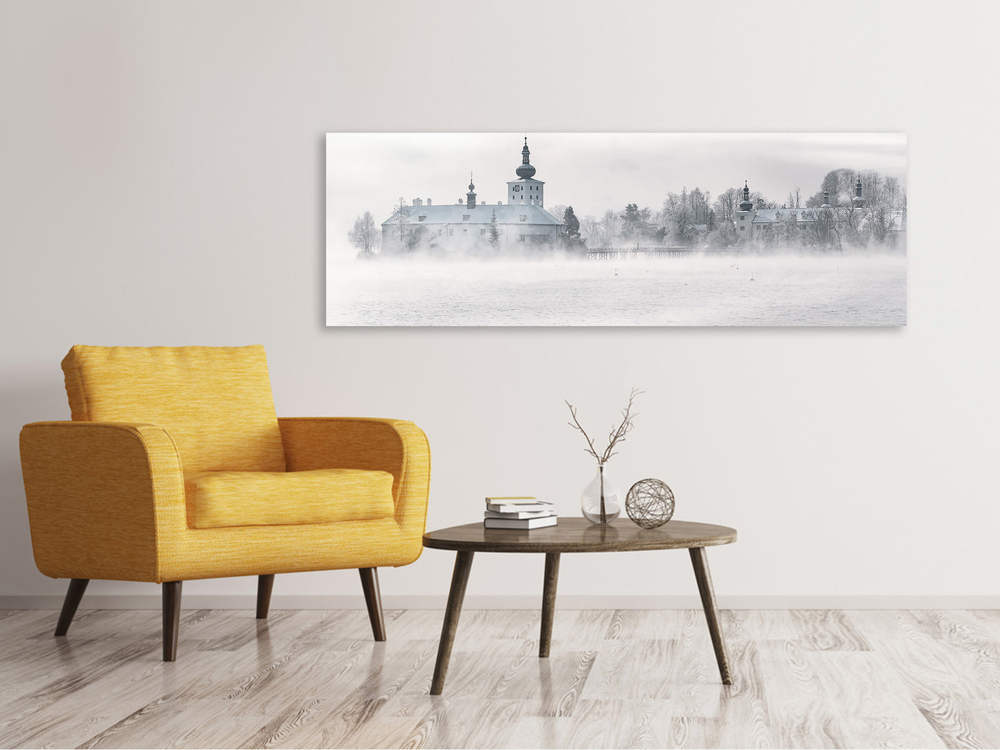 Leinwandbild Panorama Gmunden Schloss Ort