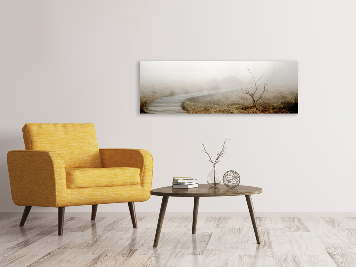 Leinwandbild Panorama Dichter Nebel