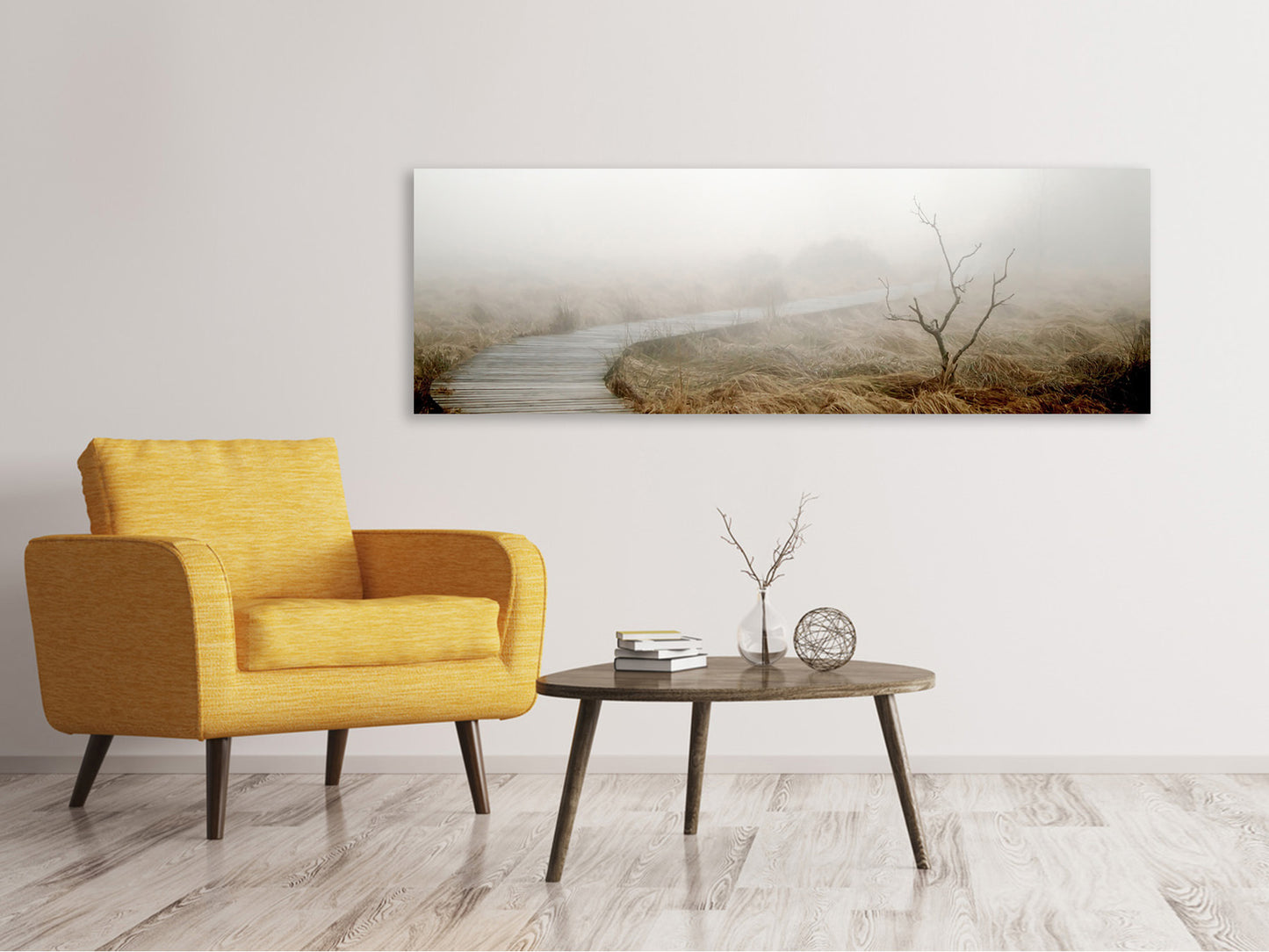 Leinwandbild Panorama Dichter Nebel