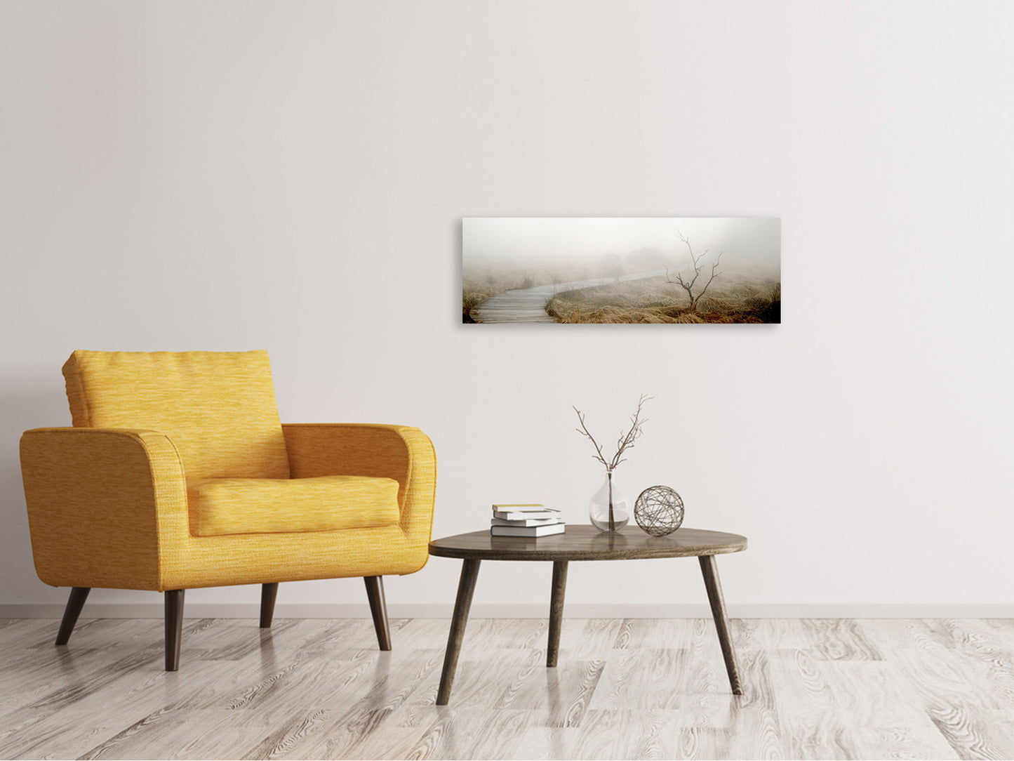 Leinwandbild Panorama Dichter Nebel