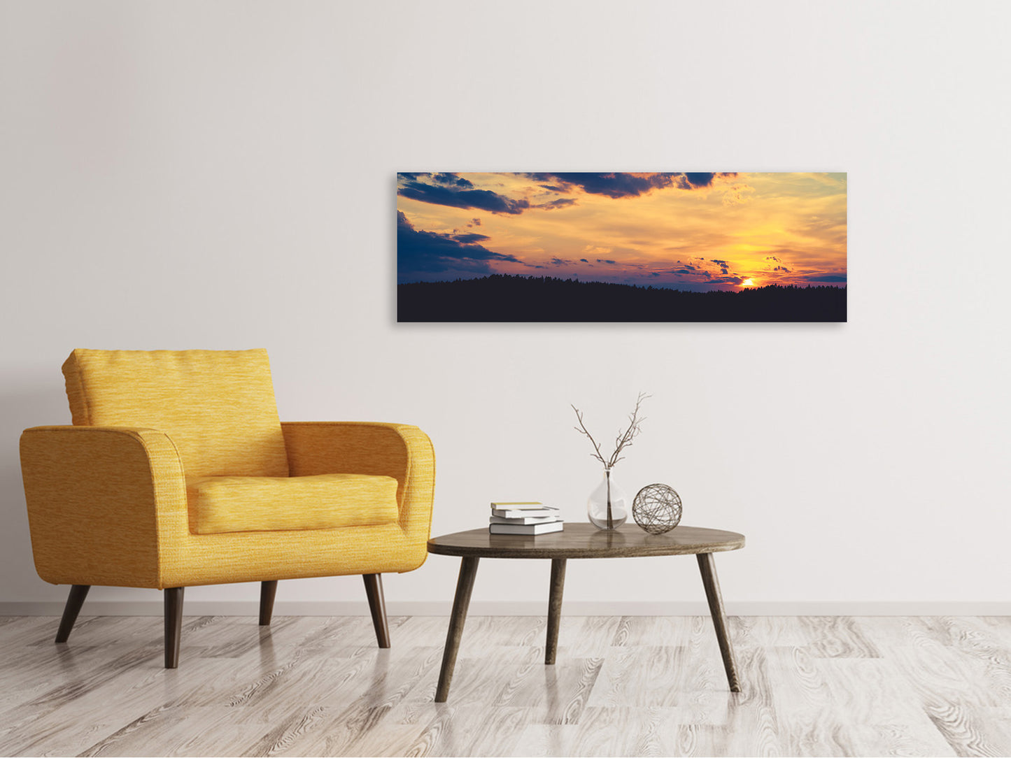 Leinwandbild Panorama Sonnenuntergang - Zeit zum Entspannen