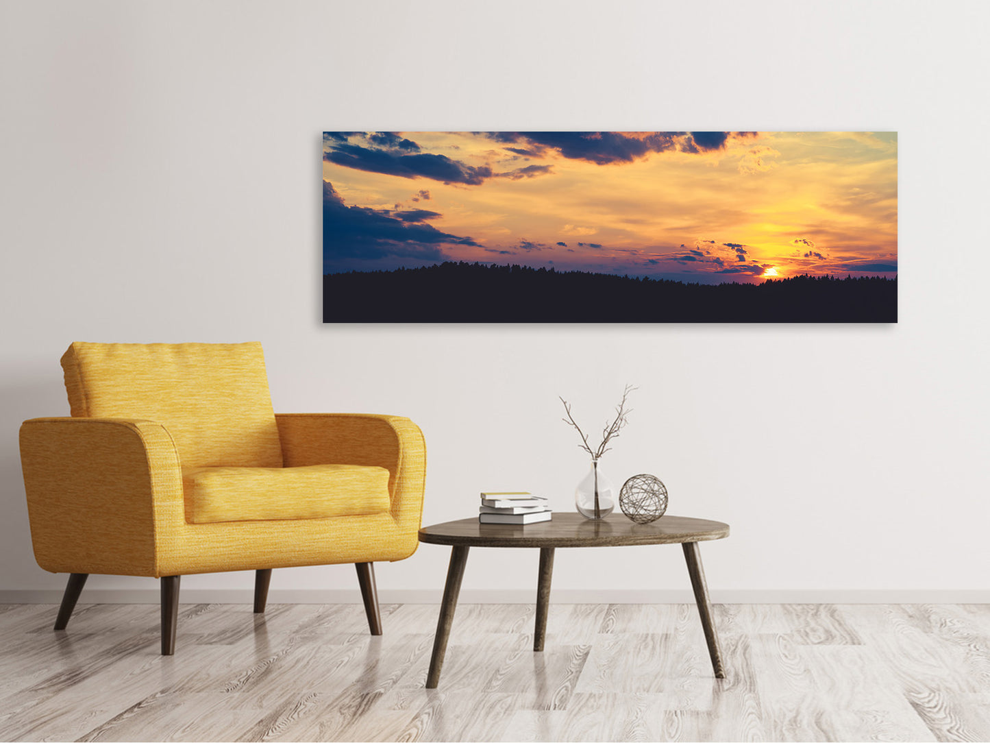 Leinwandbild Panorama Sonnenuntergang - Zeit zum Entspannen