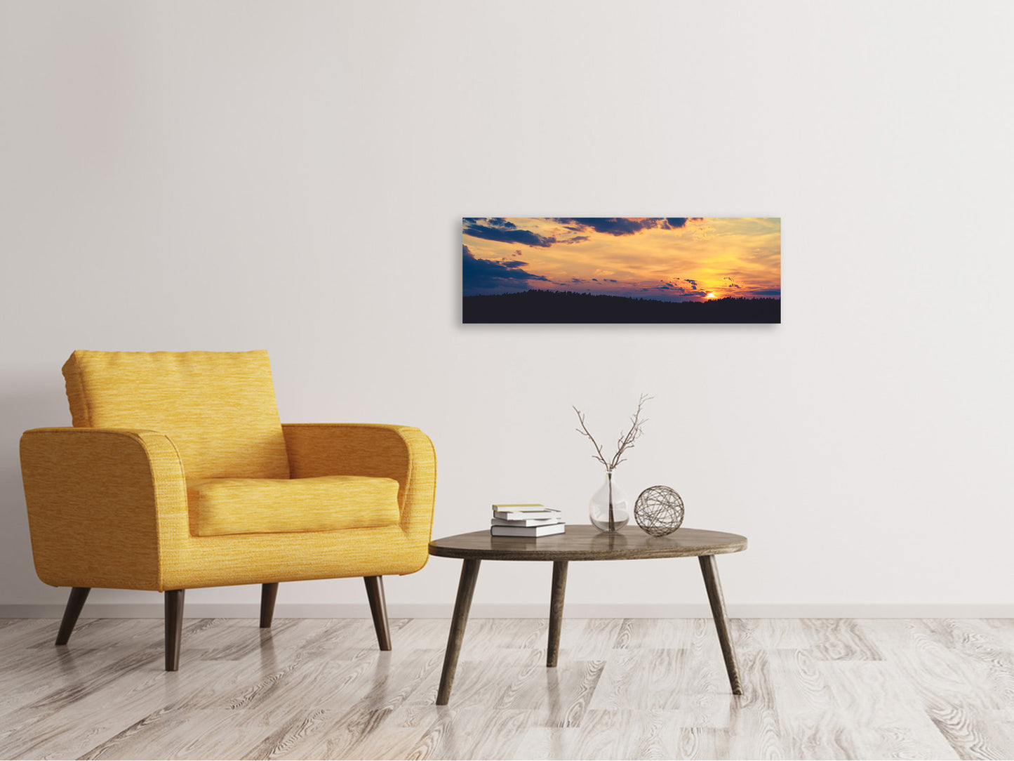 Leinwandbild Panorama Sonnenuntergang - Zeit zum Entspannen