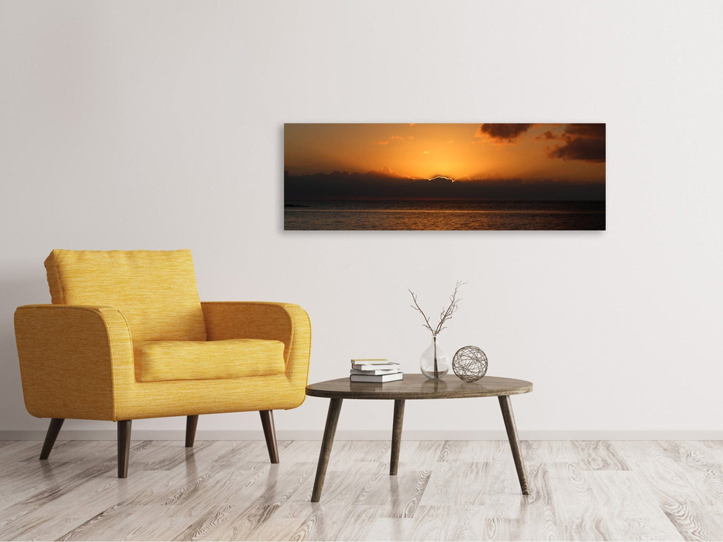 Leinwandbild Panorama Schöner Sonnenaufgang am Strand