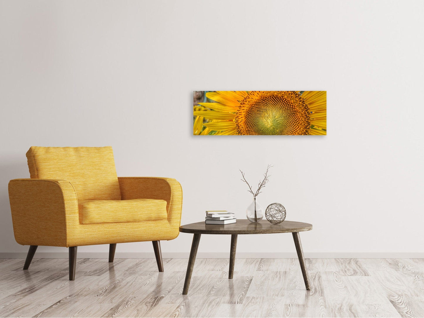 Leinwandbild Panorama Blütenstand einer Sonnenblume