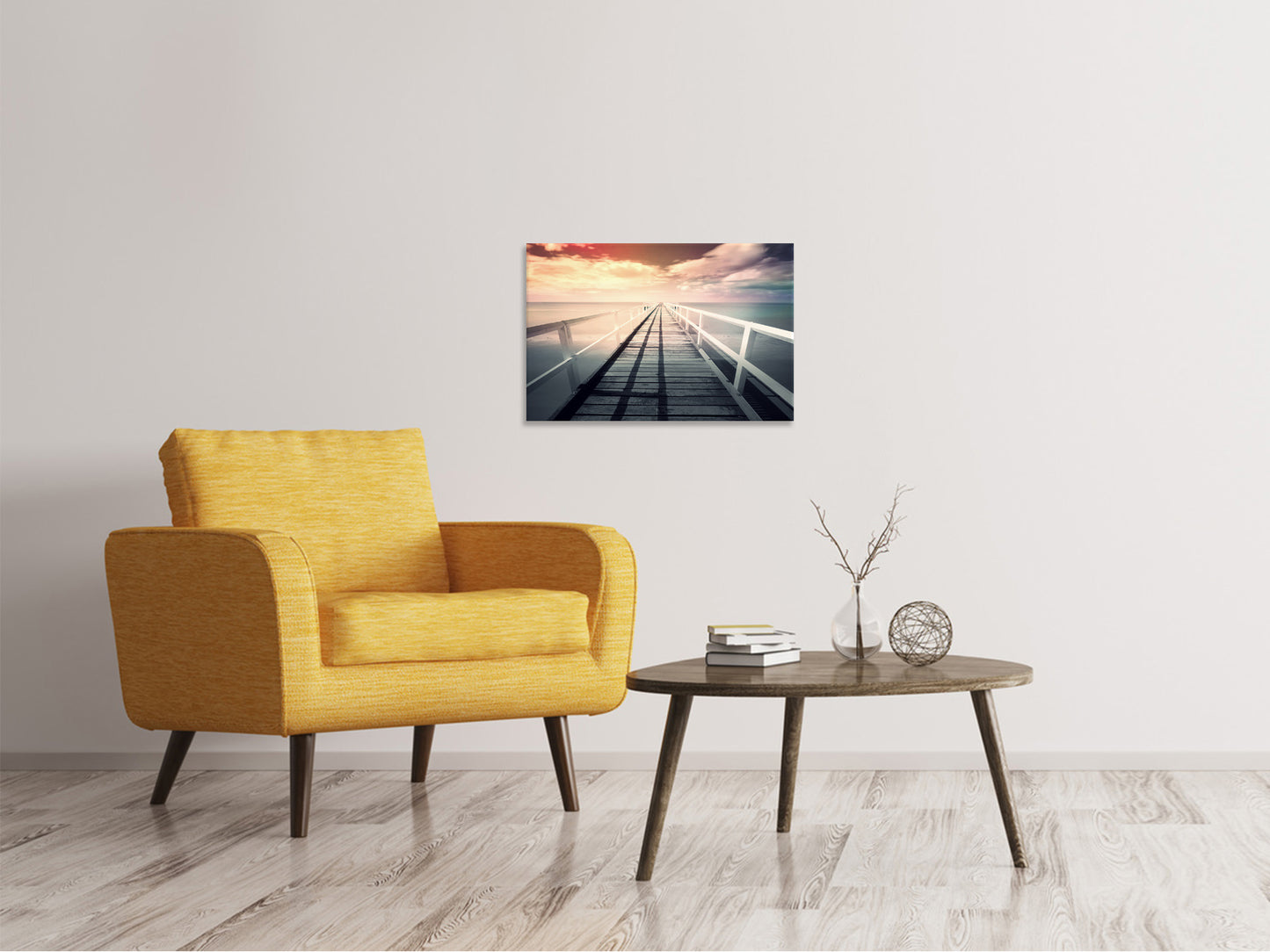 Leinwandbild Romantischer Holzsteg
