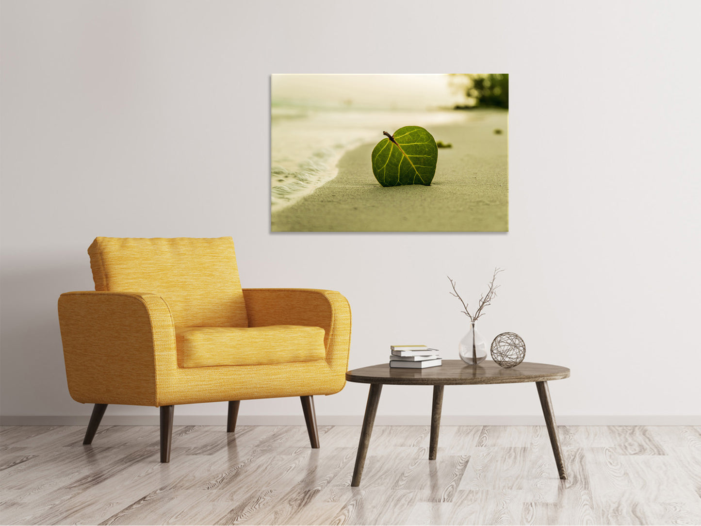 Leinwandbild Strand-Blatt