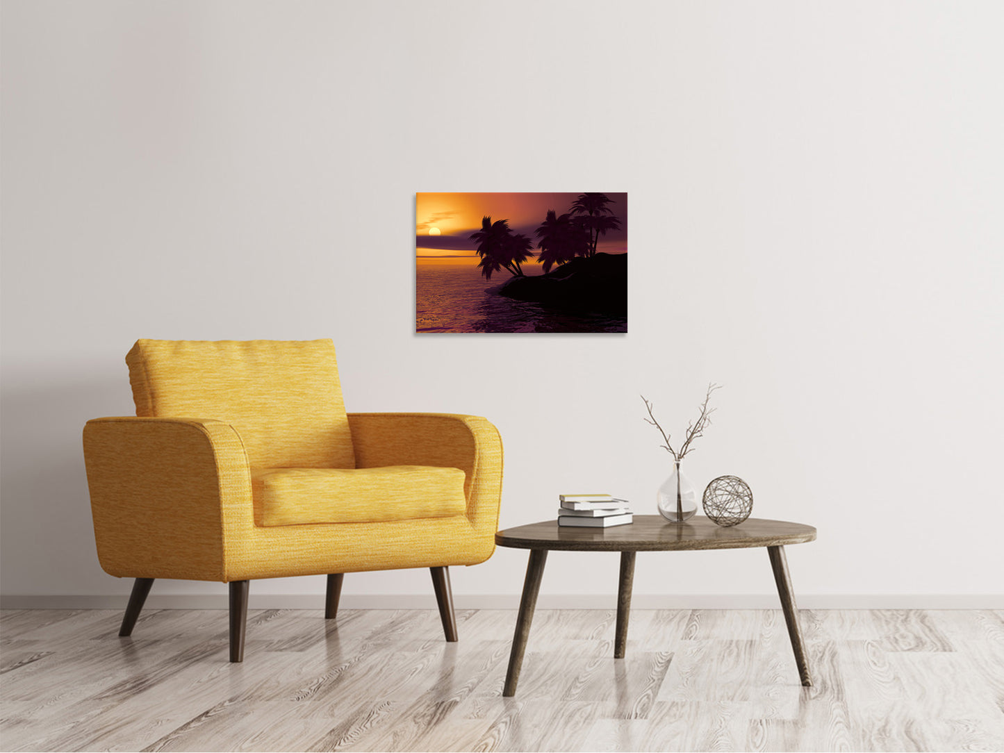 Leinwandbild Die einsame Insel im Sonnenuntergang