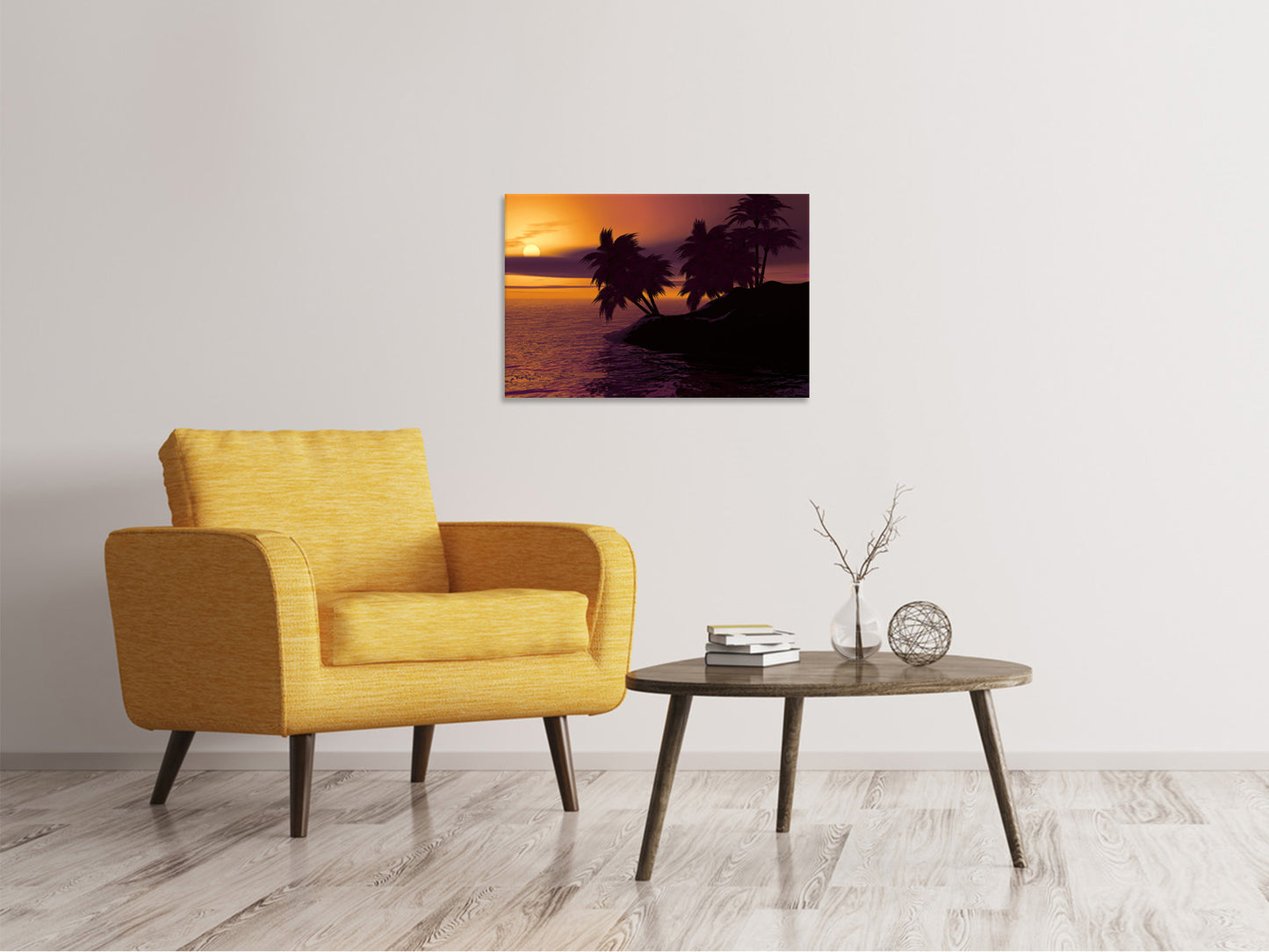 Leinwandbild Die einsame Insel im Sonnenuntergang