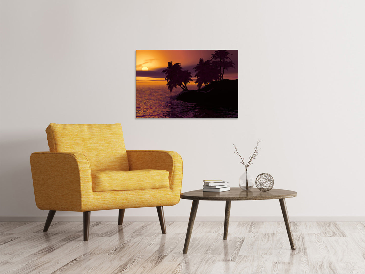 Leinwandbild Die einsame Insel im Sonnenuntergang