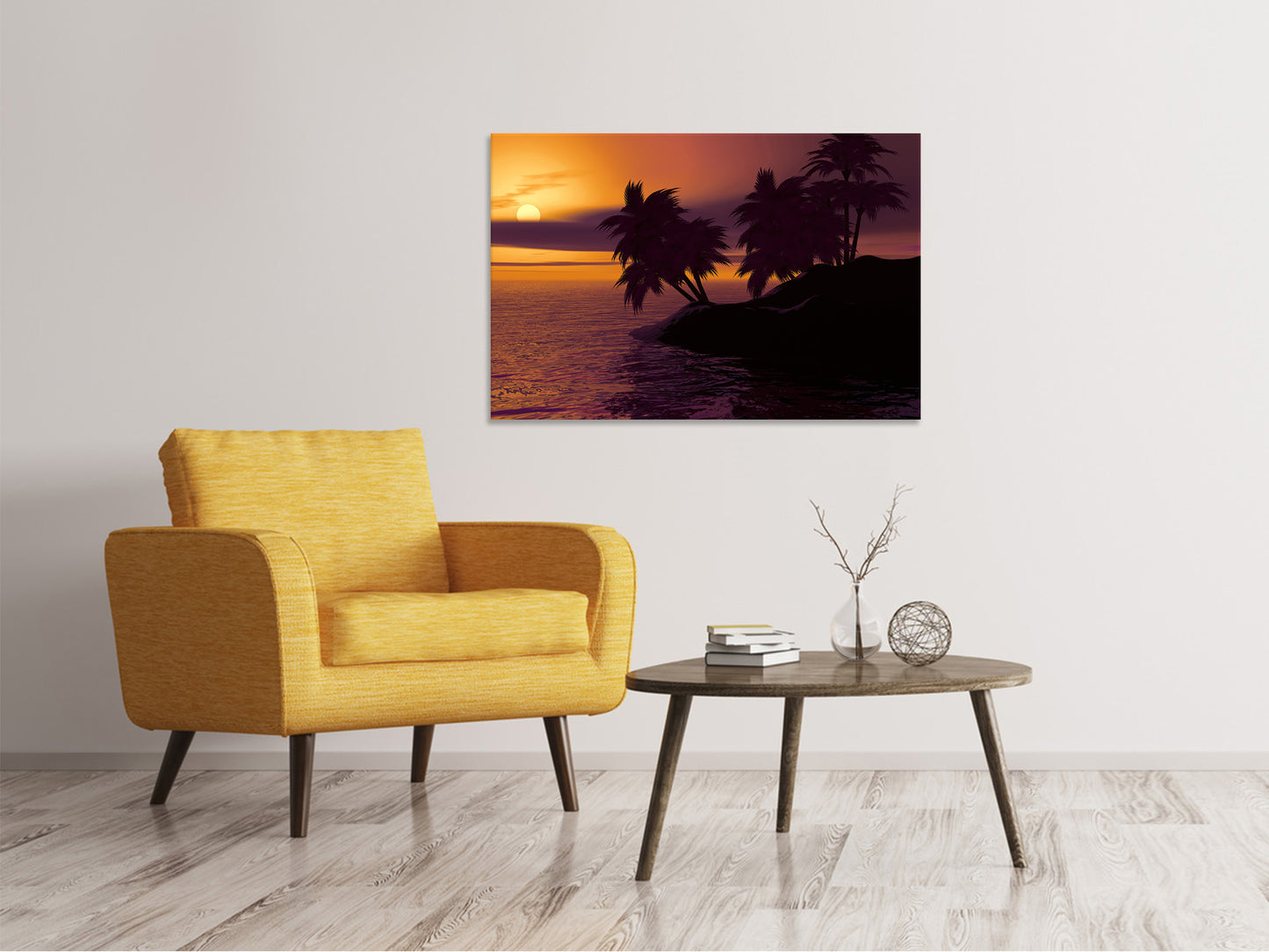 Leinwandbild Die einsame Insel im Sonnenuntergang