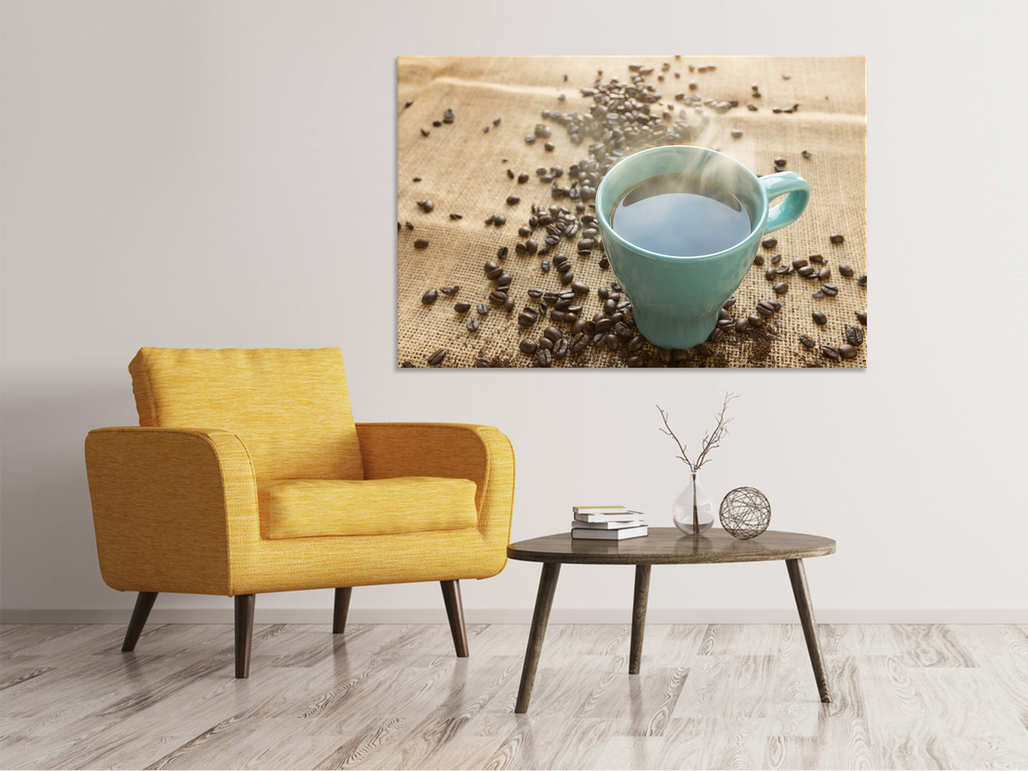 Leinwandbild Heisser Kaffee