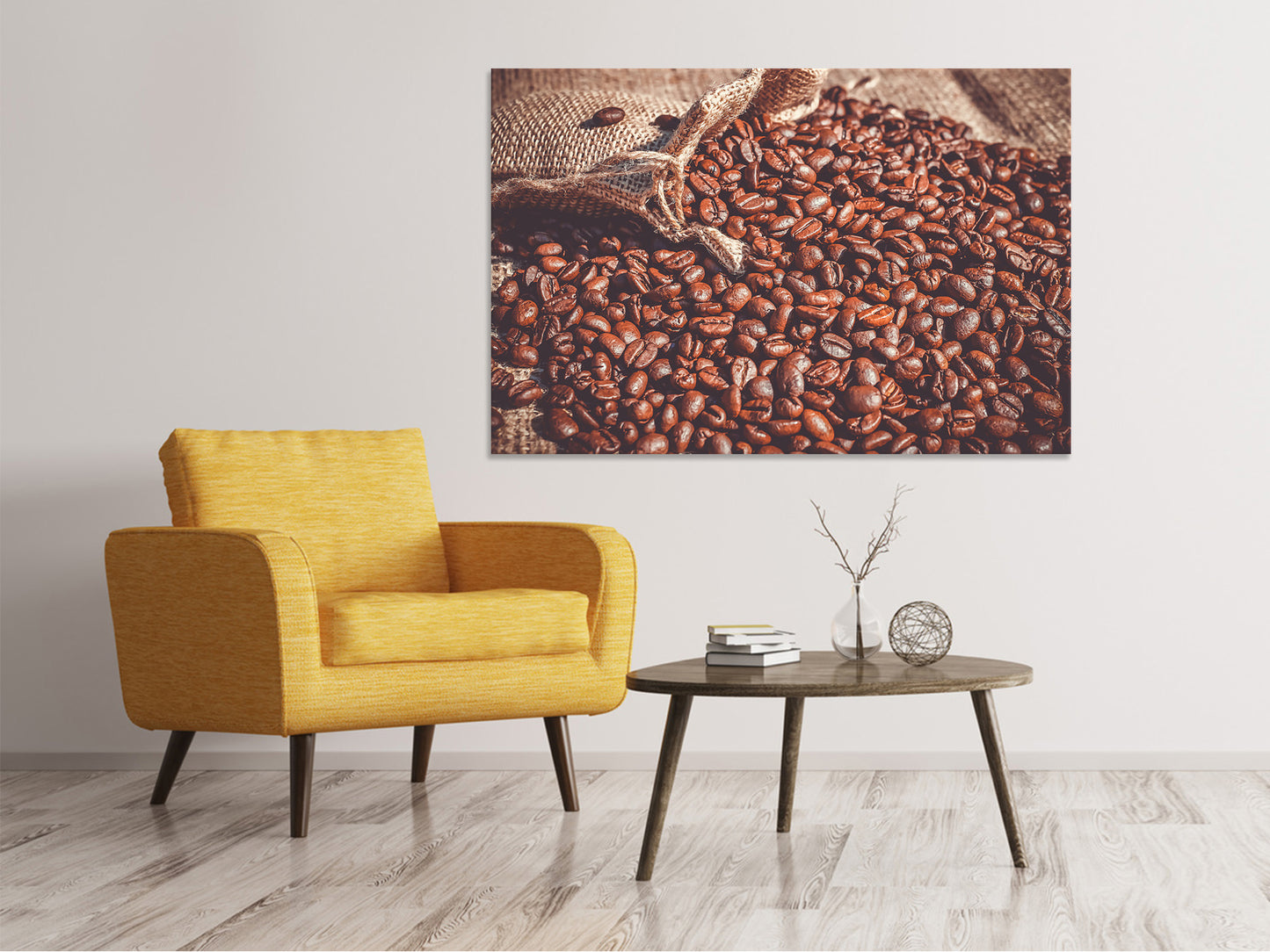 Leinwandbild Viele Kaffeebohnen
