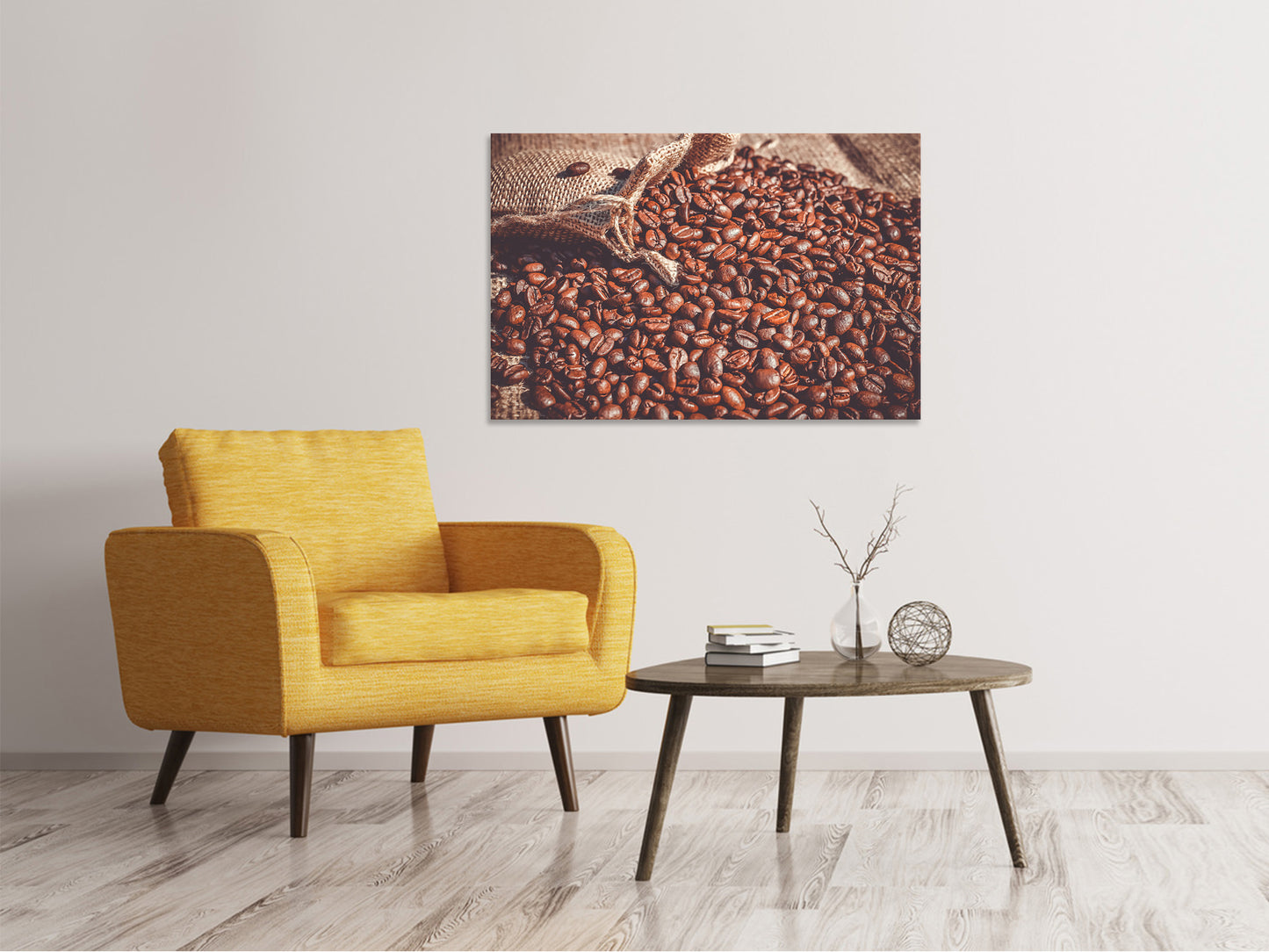 Leinwandbild Viele Kaffeebohnen
