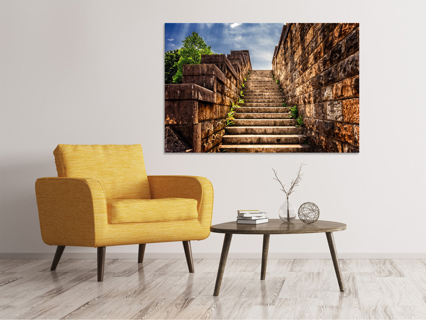 Leinwandbild Steintreppe