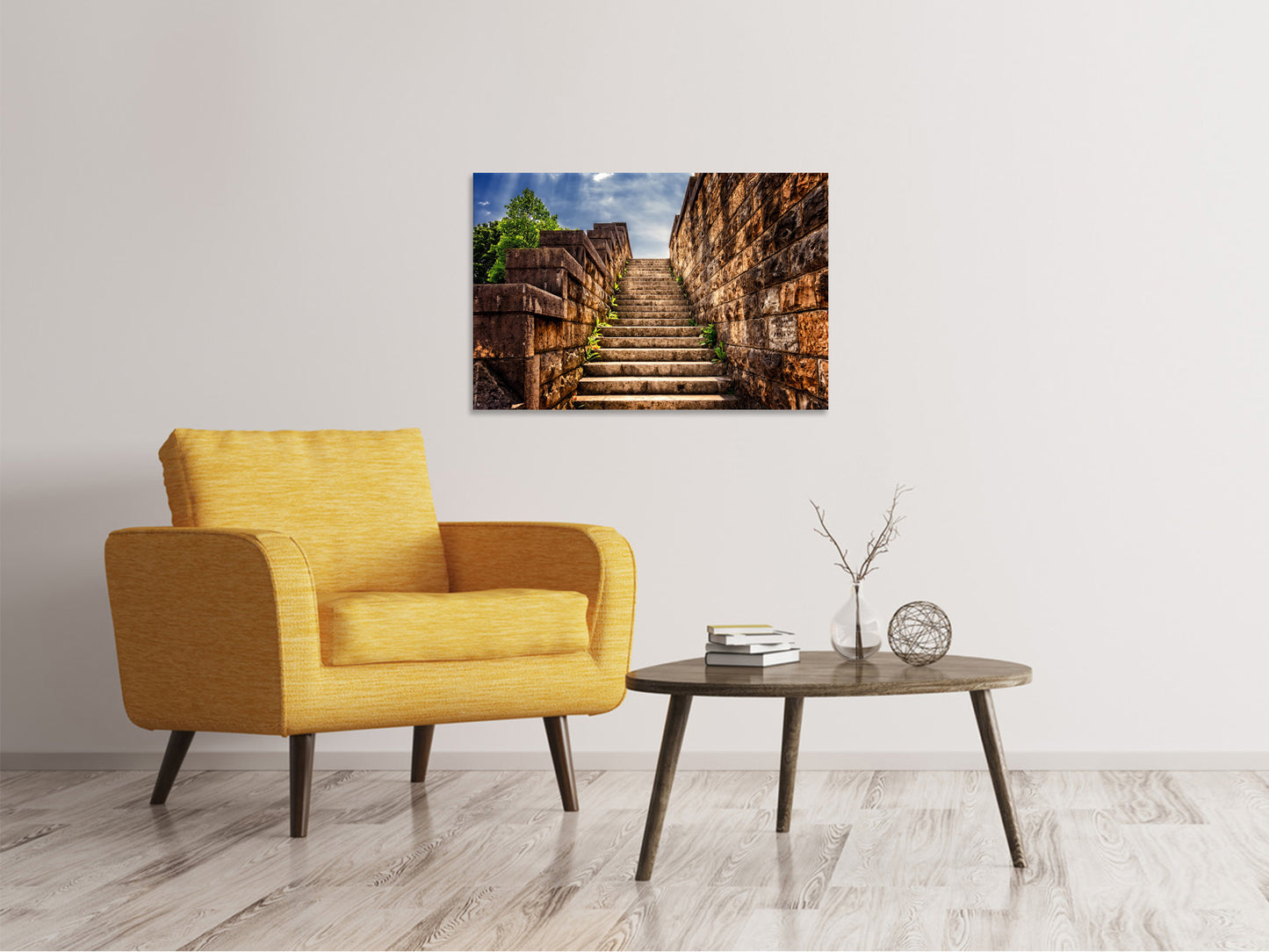 Leinwandbild Steintreppe
