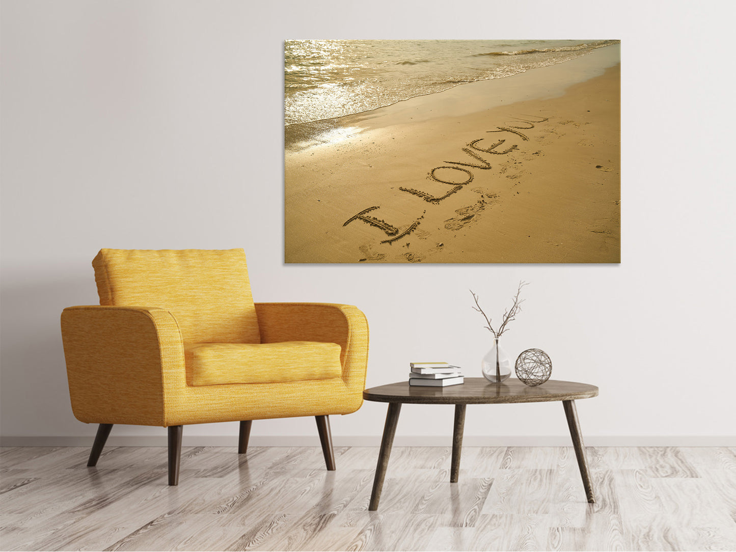 Leinwandbild Zeichen im Sand