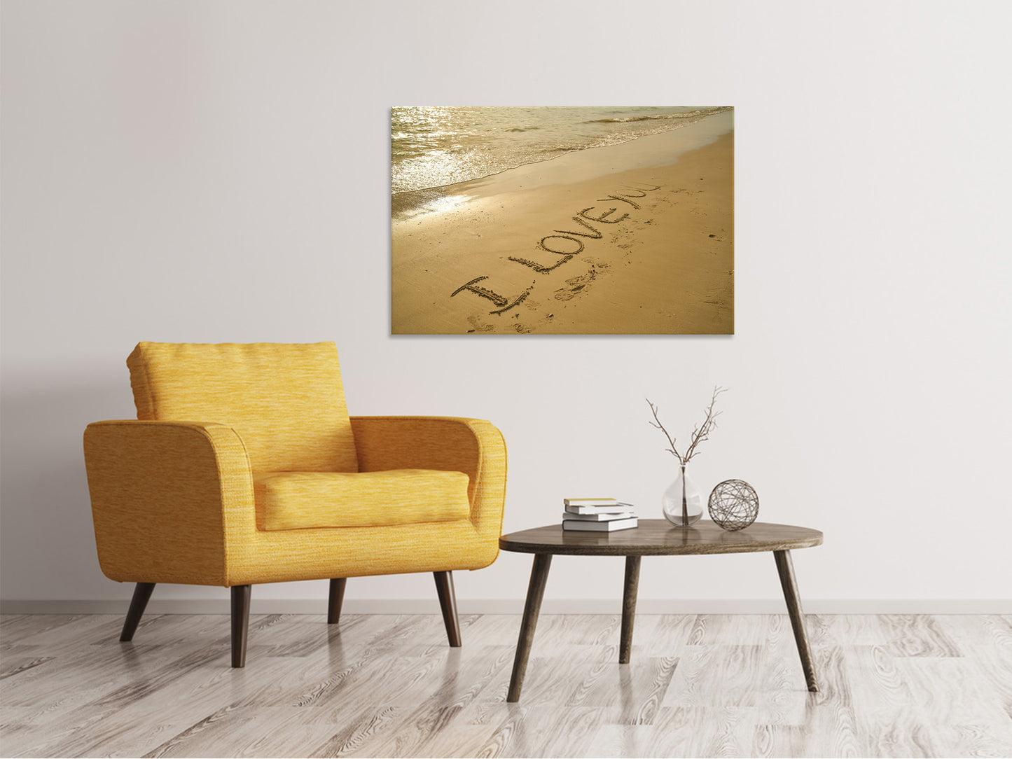 Leinwandbild Zeichen im Sand