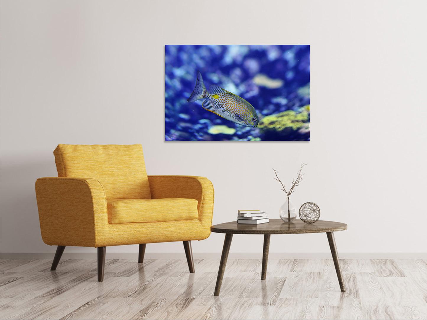 Leinwandbild Ein Fisch im Aquarium