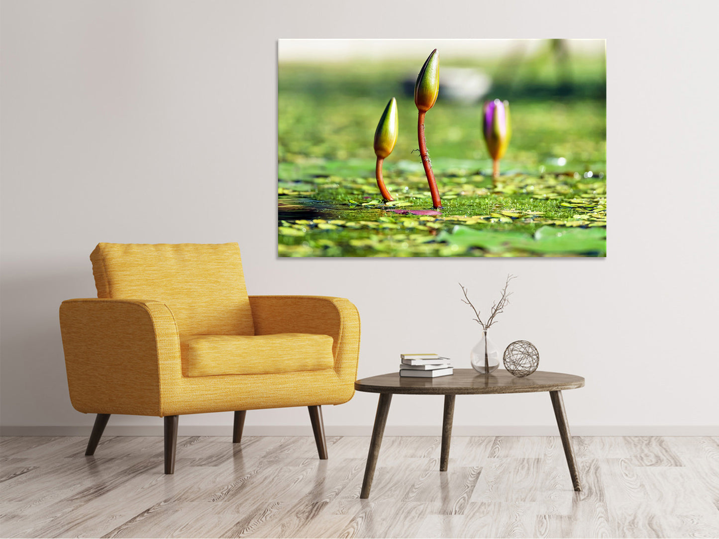 Leinwandbild Seerosen in XL