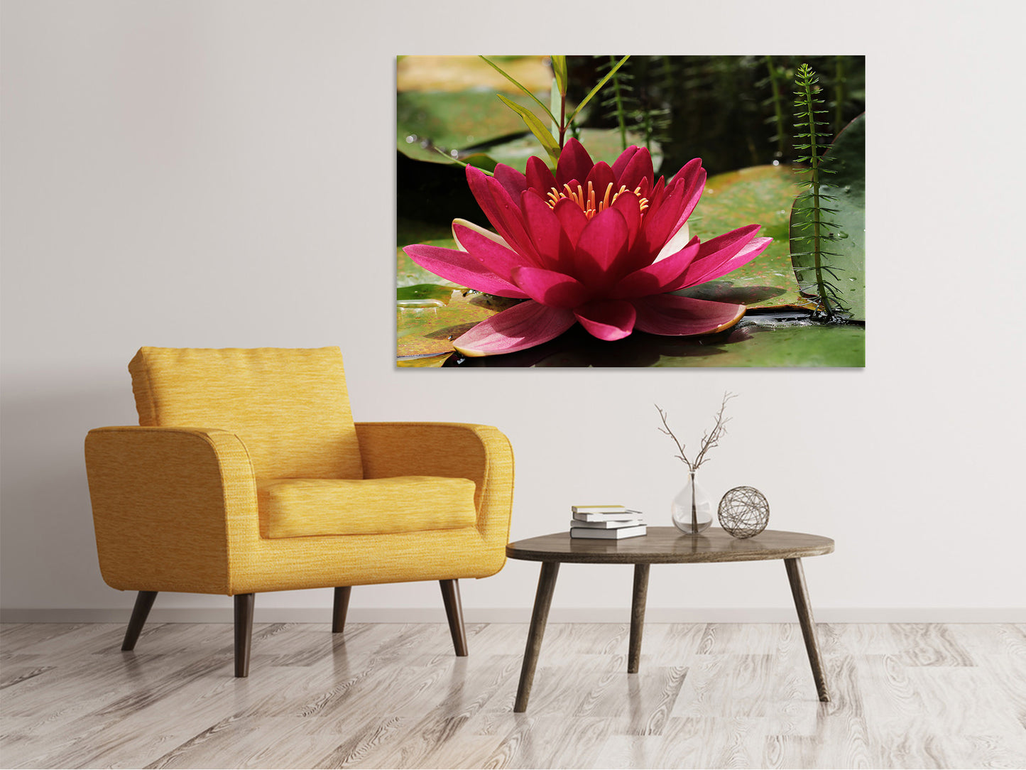 Leinwandbild Seerose in rot