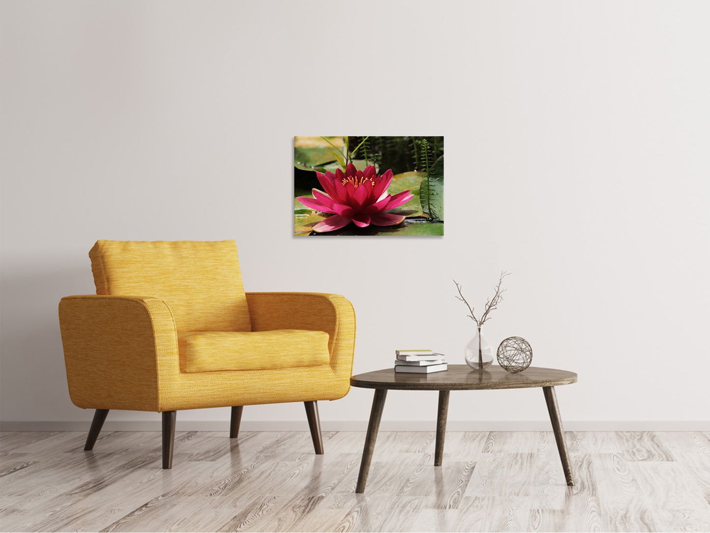 Leinwandbild Seerose in rot