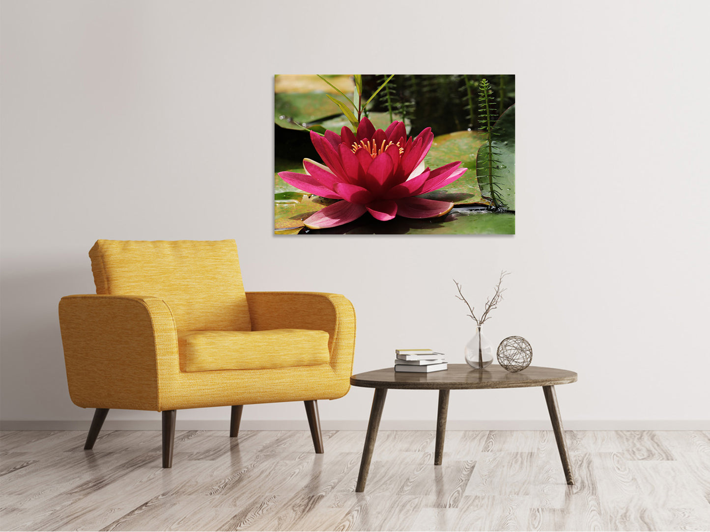 Leinwandbild Seerose in rot