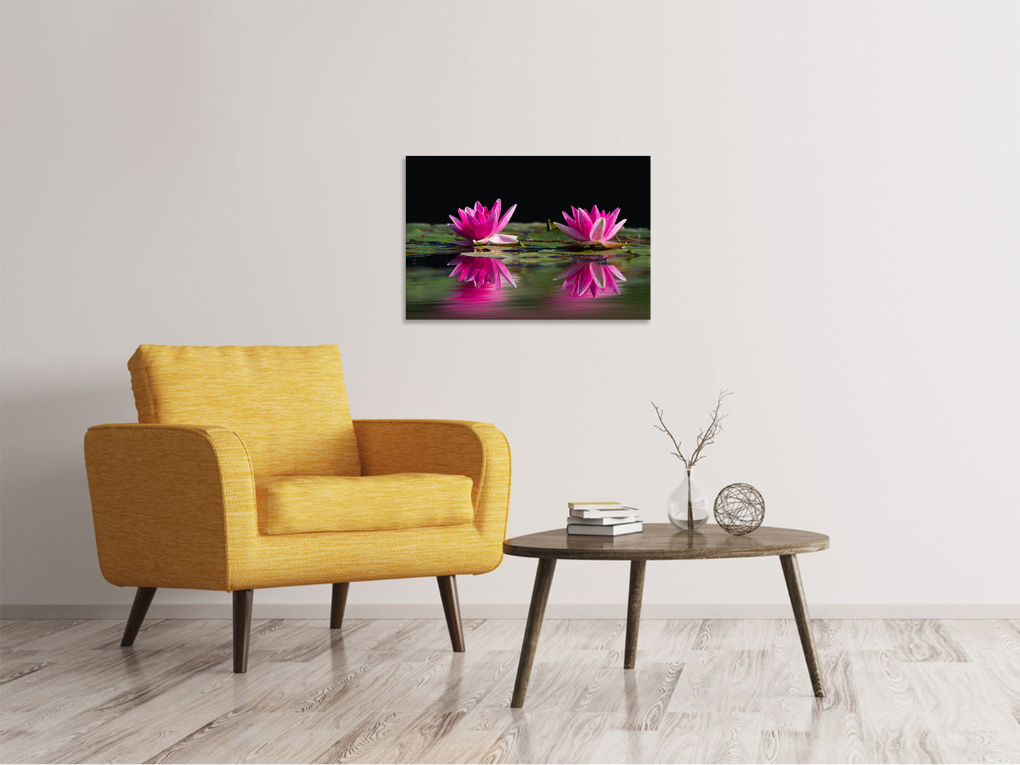 Leinwandbild Seerosen Duo in pink