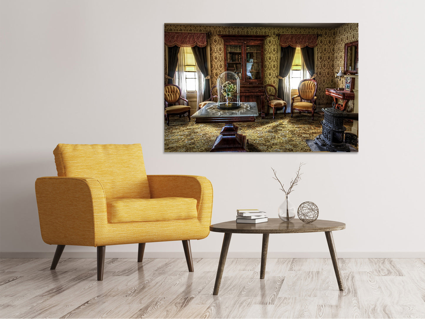 Leinwandbild Retro Wohnzimmer